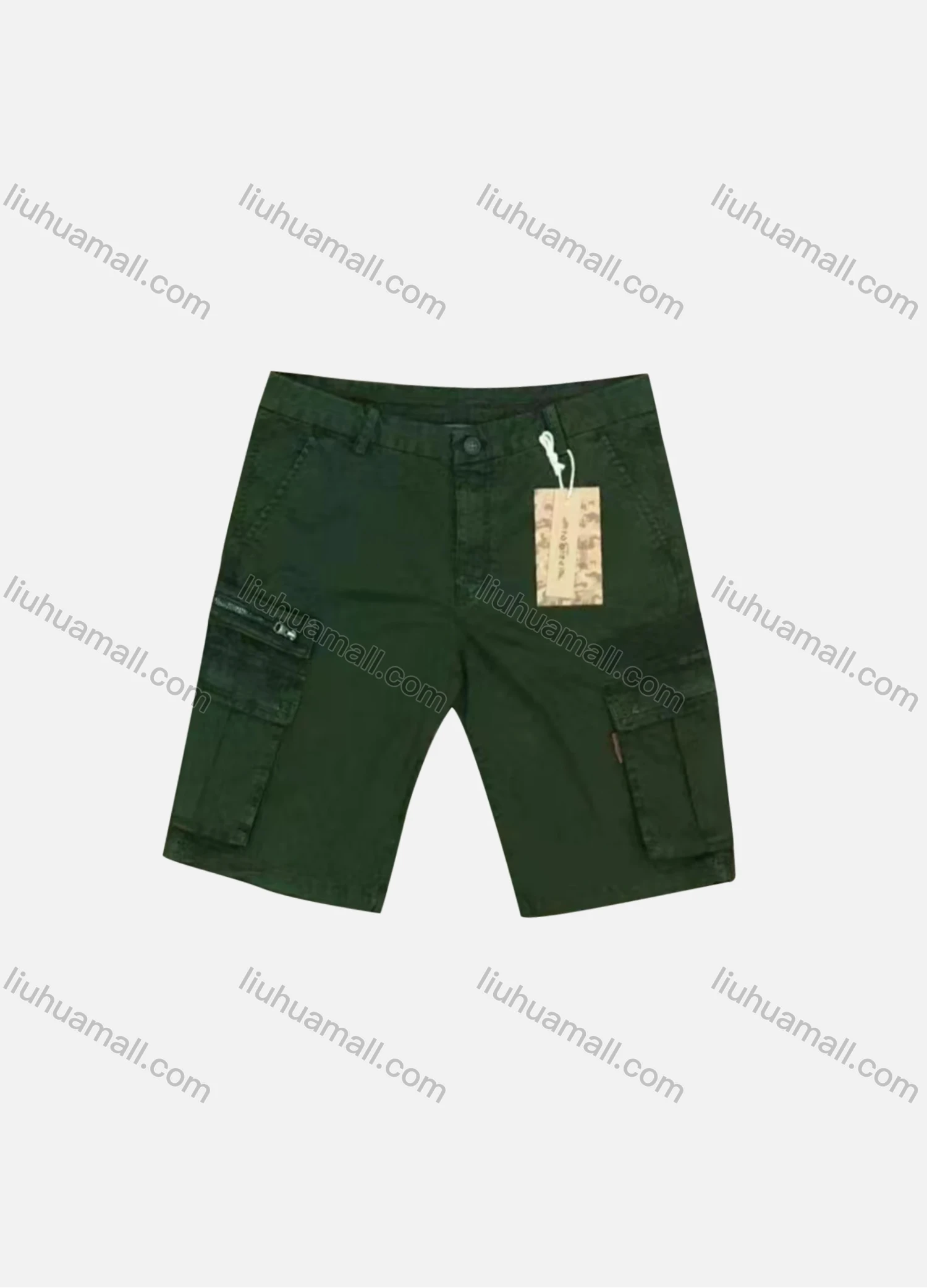 Wholesale Men's Casual Plain Zipper Flap Pockets Cargo Shorts 9380# - Liuhuamall