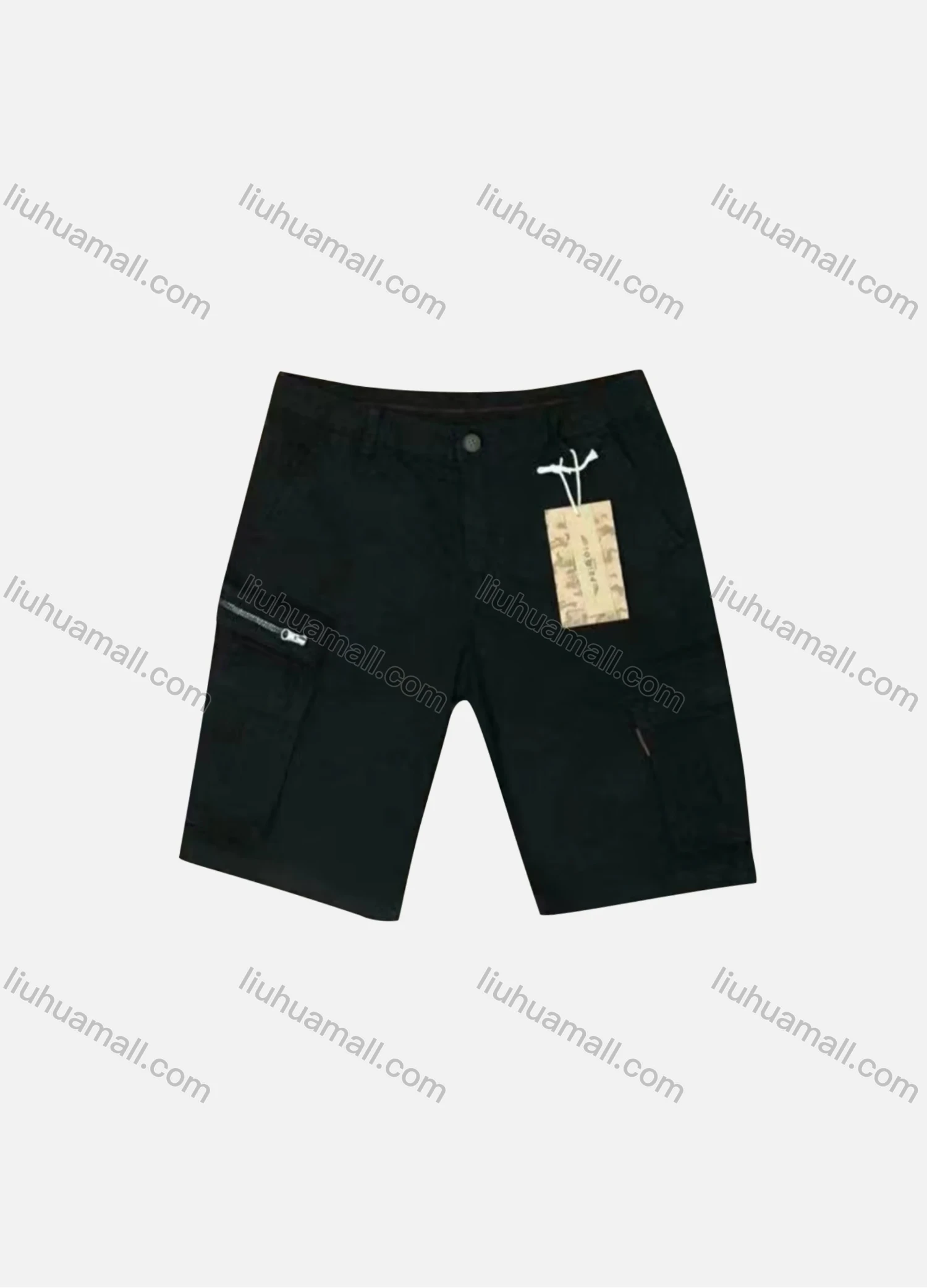 Wholesale Men's Casual Plain Zipper Flap Pockets Cargo Shorts 9380# - Liuhuamall