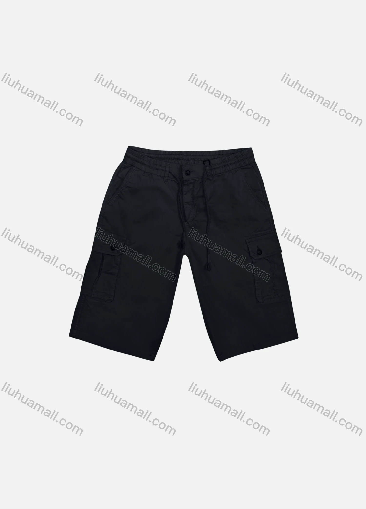Wholesale Men's Casual Plain Flap Pockets Drawstring Cargo Shorts HK-67# - Liuhuamall