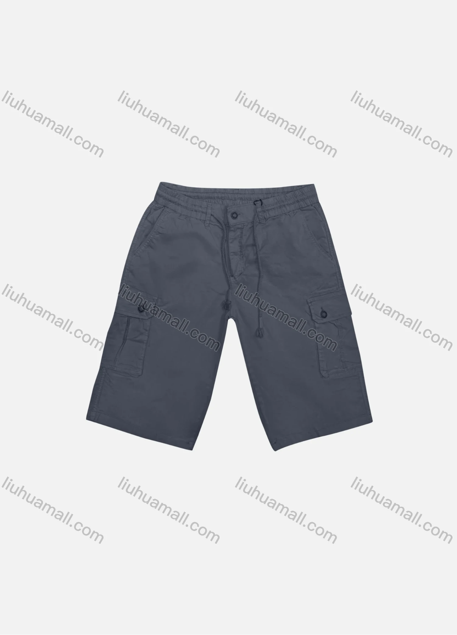 Wholesale Men's Casual Plain Flap Pockets Drawstring Cargo Shorts HK-67# - Liuhuamall