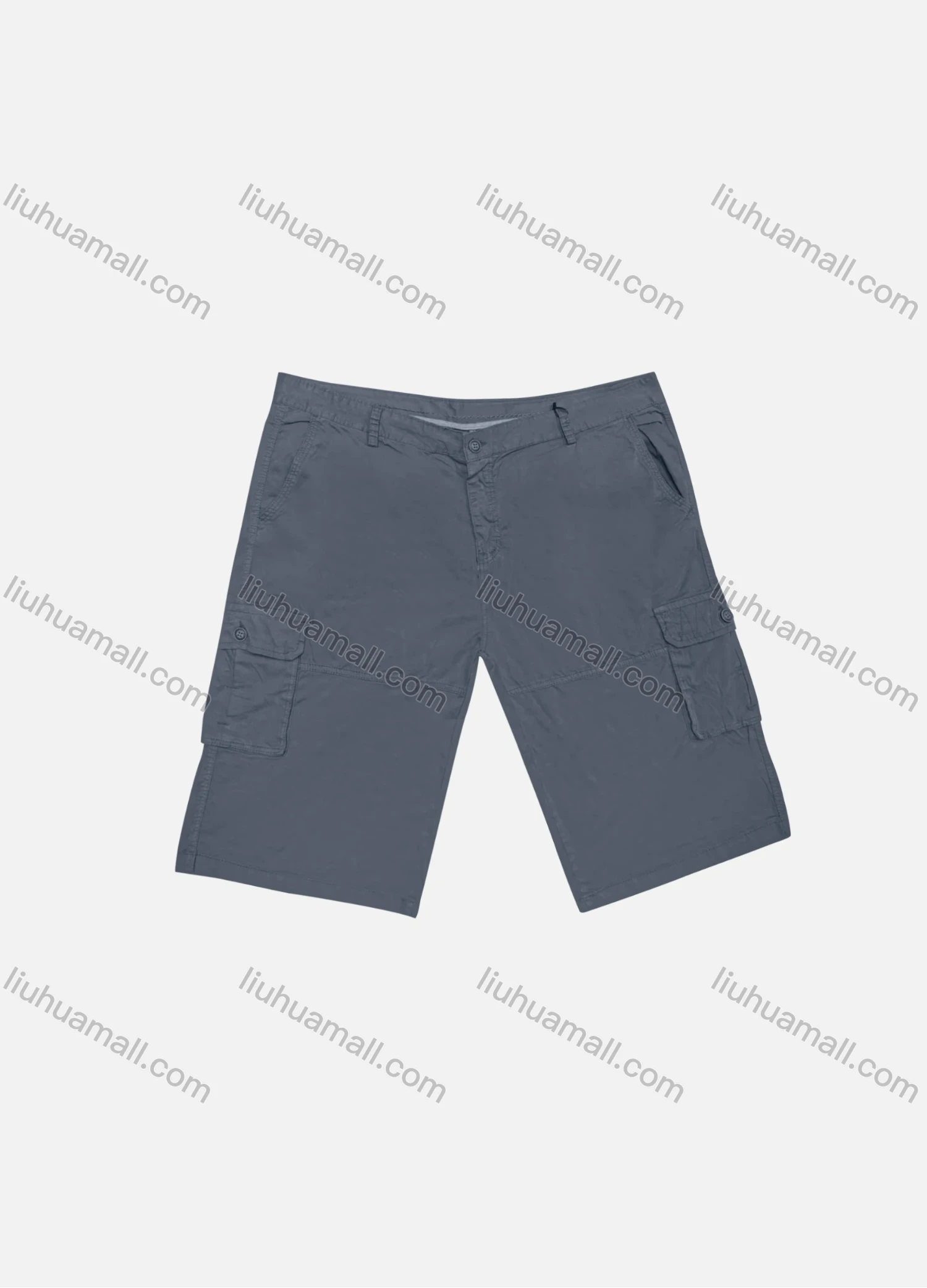 Wholesale Men's Casual Plain Flap Pockets Cargo Shorts HK-66# - Liuhuamall