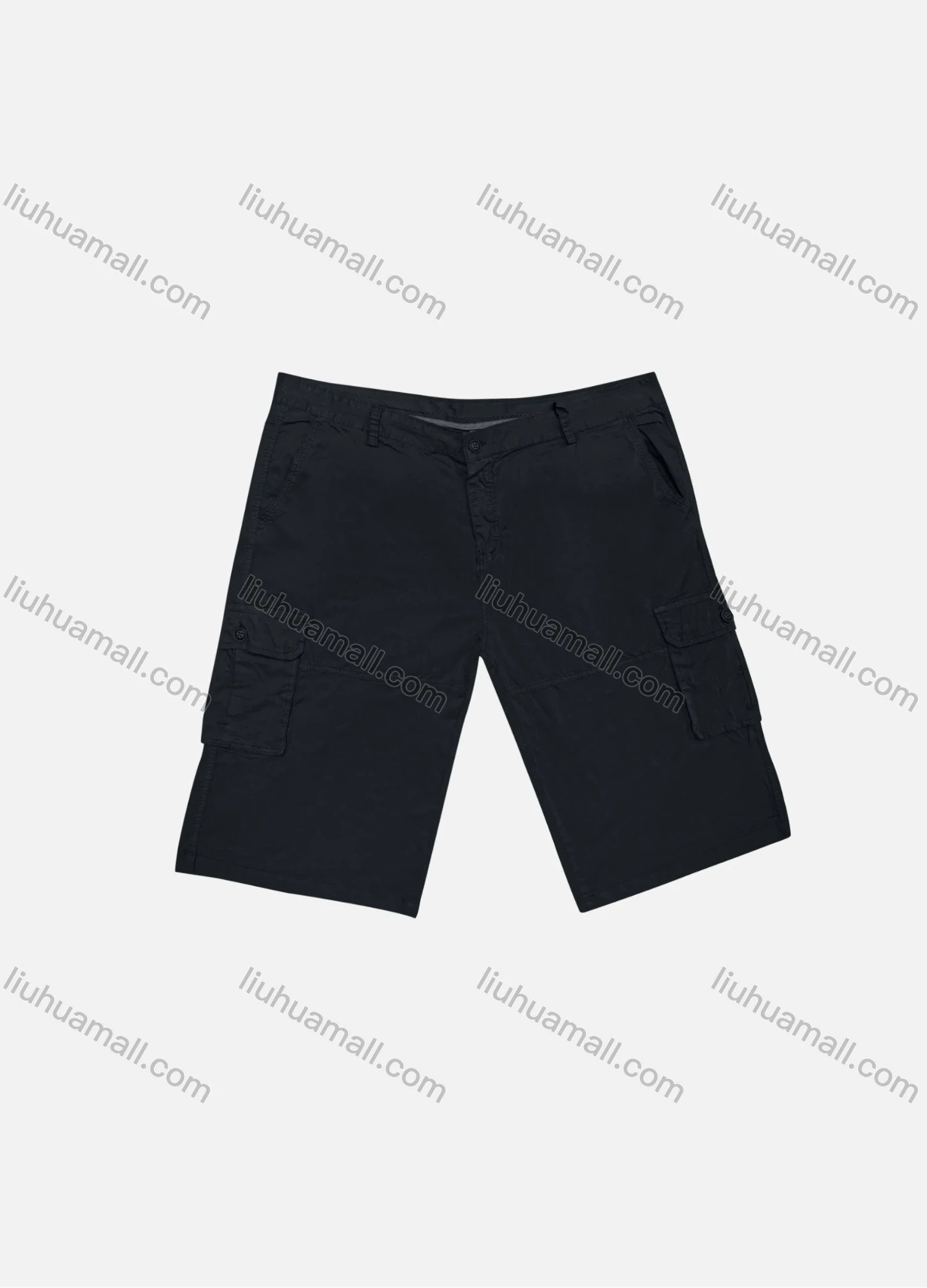 Wholesale Men's Casual Plain Flap Pockets Cargo Shorts HK-66# - Liuhuamall