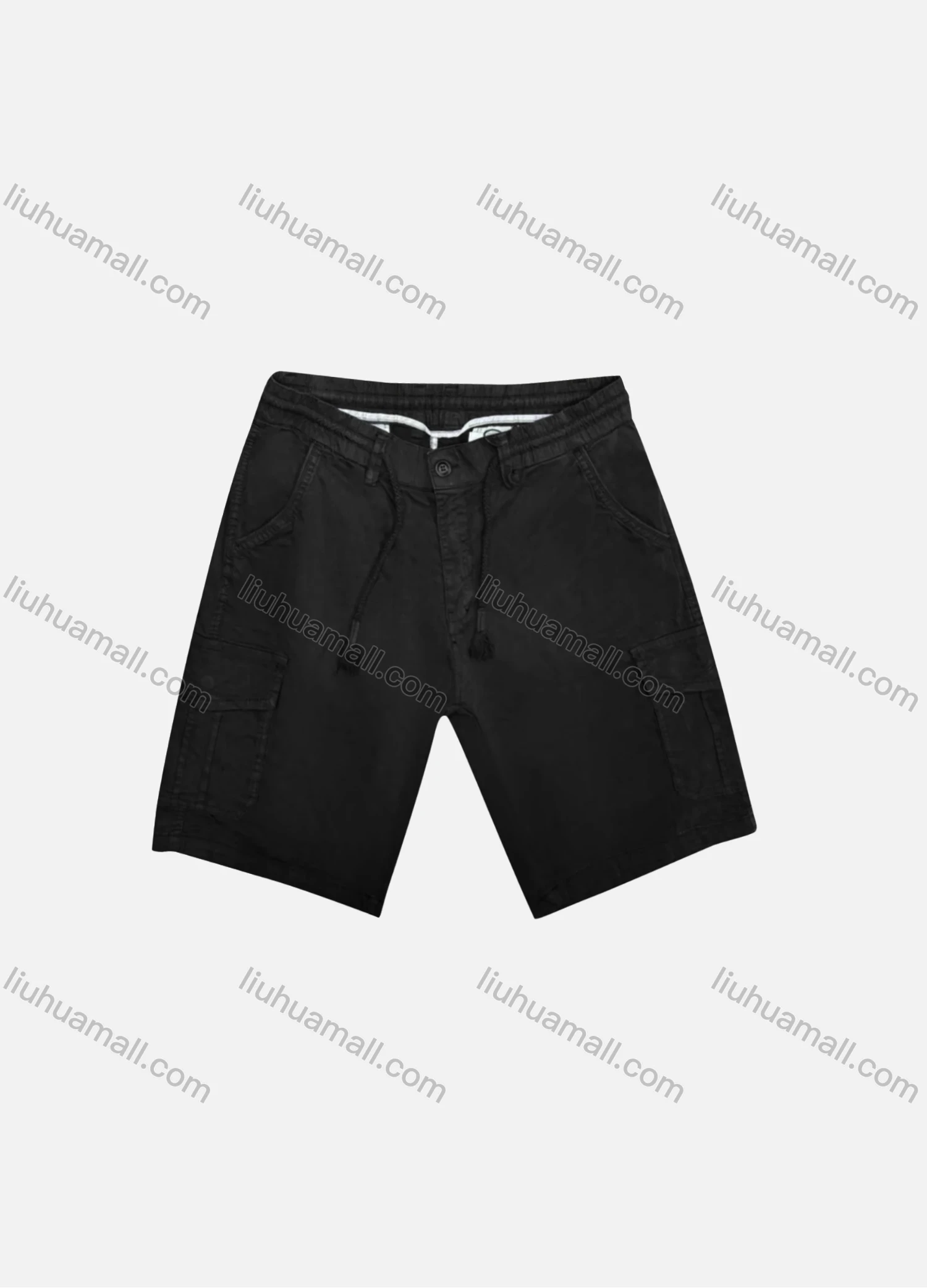 Wholesale Men's Casual Plain Drawstring Flap Pockets Cargo Shorts D-9951# - Liuhuamall