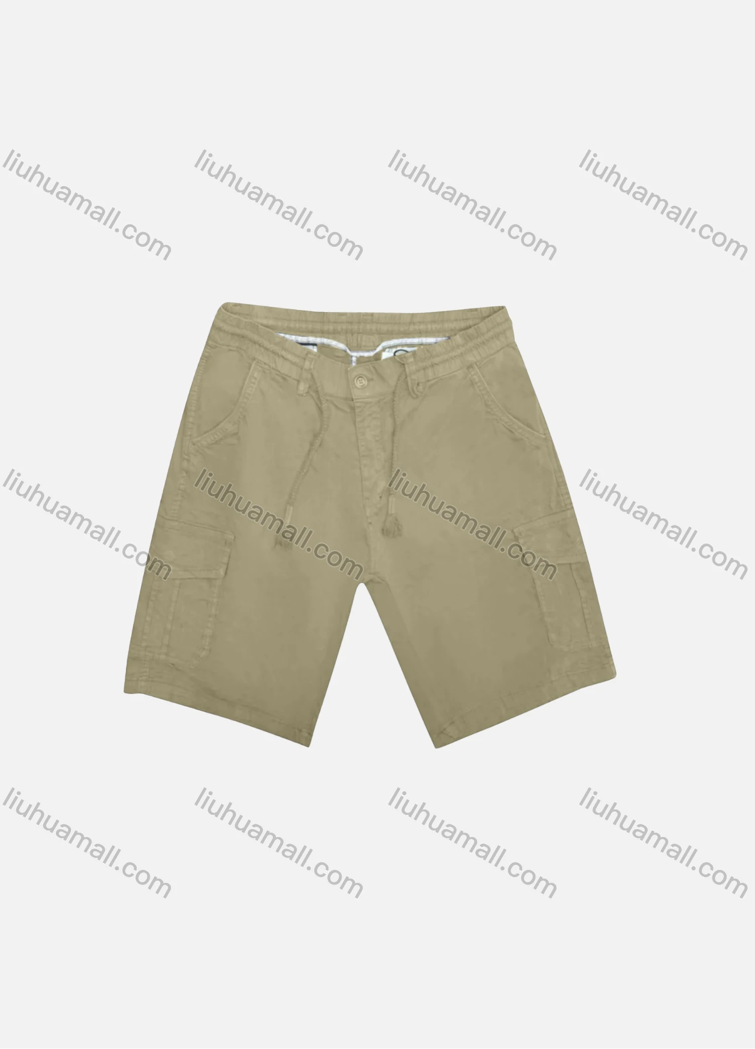 Wholesale Men's Casual Plain Drawstring Flap Pockets Cargo Shorts D-9951# - Liuhuamall