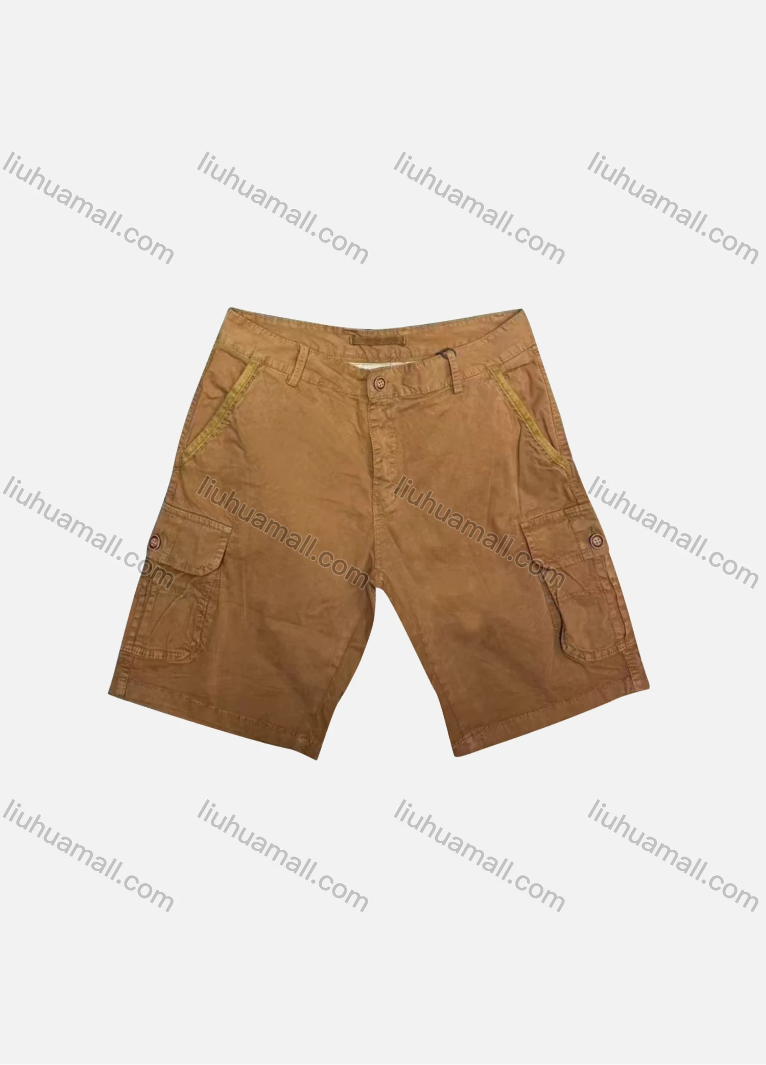 Wholesale Men's Casual Plain Flap Pockets Cargo Shorts D-757# - Liuhuamall