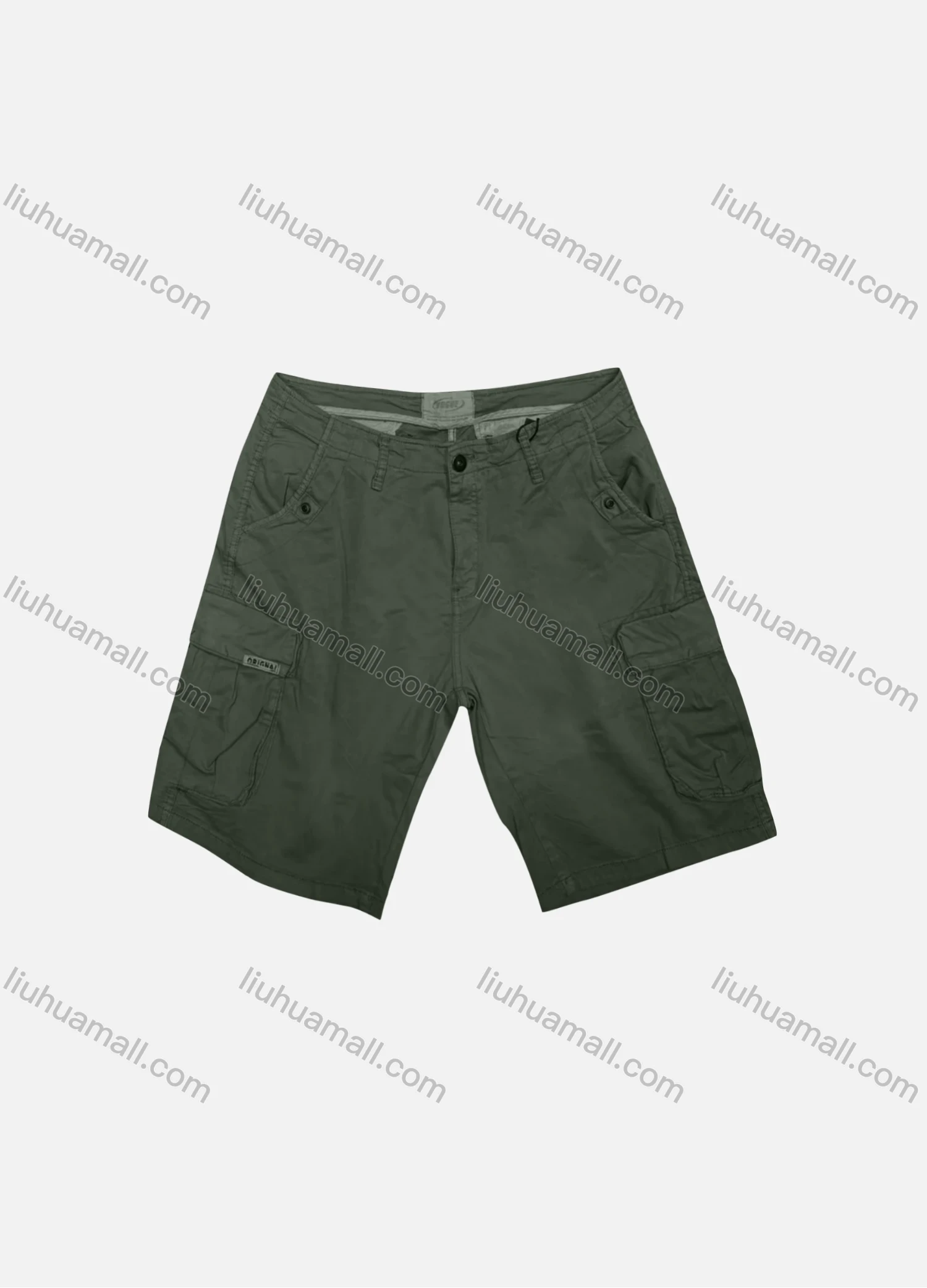 Wholesale Men's Casual Plain Flap Pockets Cargo Shorts D-755# - Liuhuamall