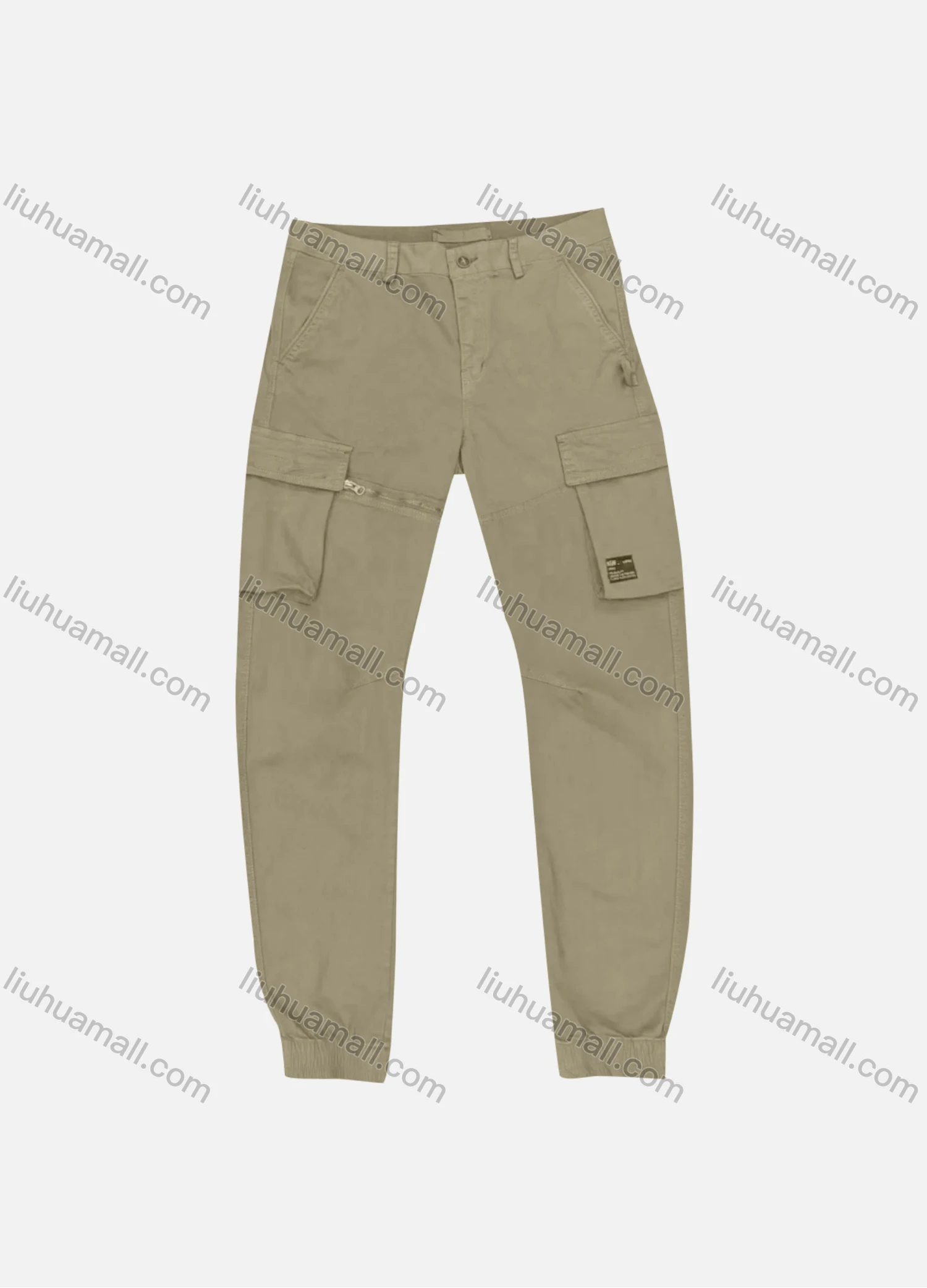 Wholesale Men's Casual Plain Flap Pockets Zip Decor Cargo Pant 9A881# - Liuhuamall