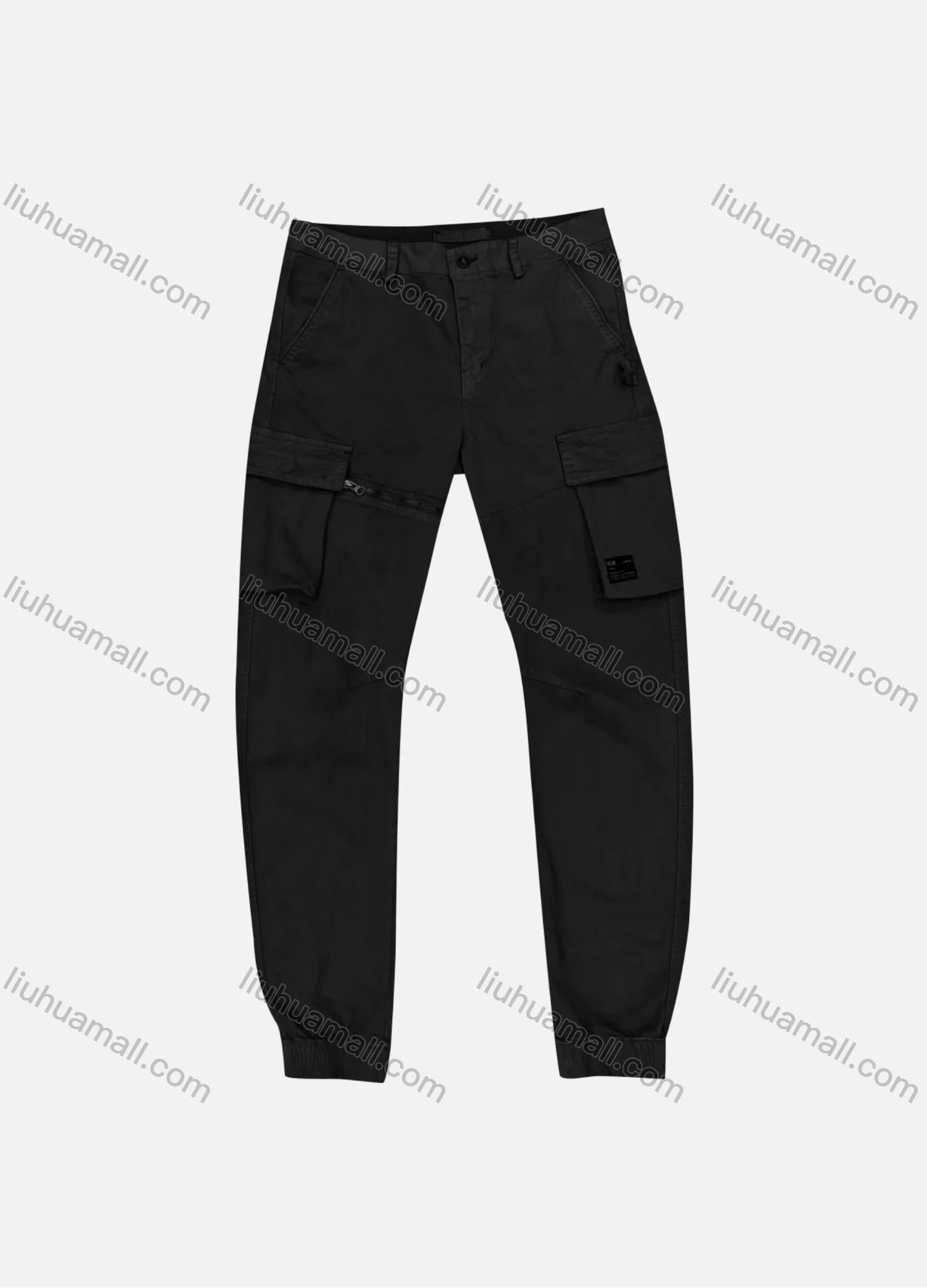 Wholesale Men's Casual Plain Flap Pockets Zip Decor Cargo Pant 9A881# - Liuhuamall