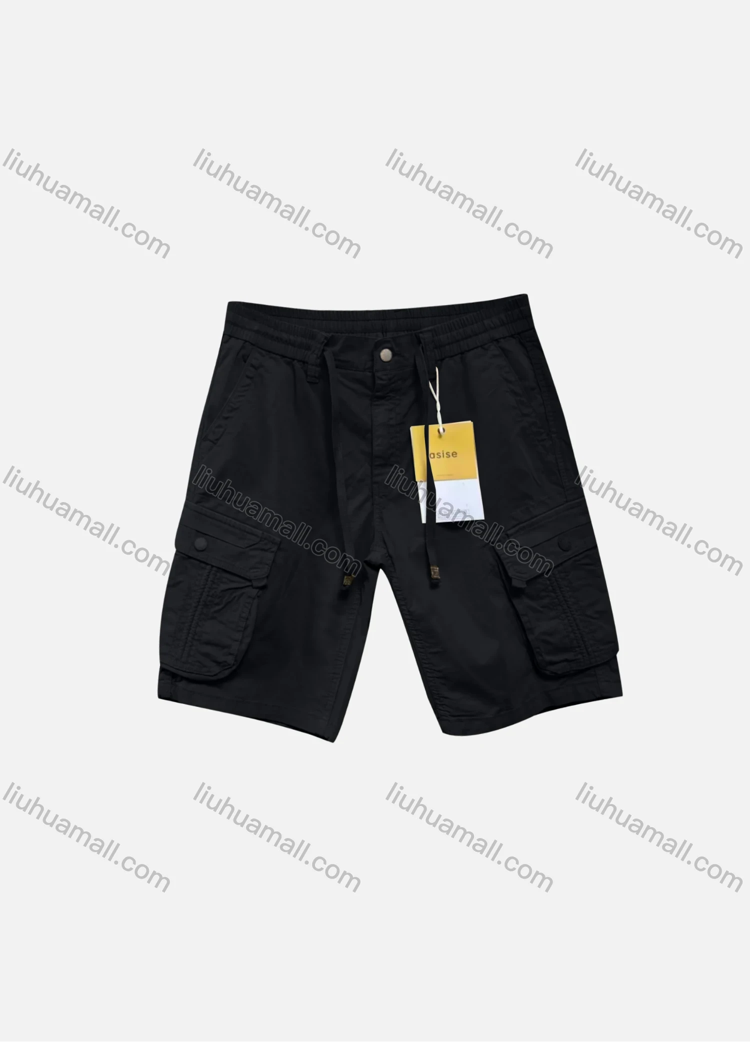 Wholesale Men's Casual Plain Flap Pockets Drawstring Cargo Shorts 2811# - Liuhuamall