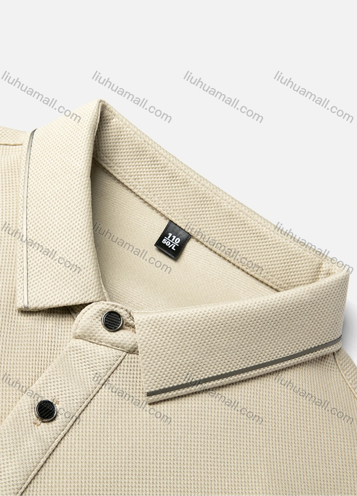 Wholesale Men's Casual Plain Striped Trim Long Sleeve Polo Shirt 881# - Liuhuamall