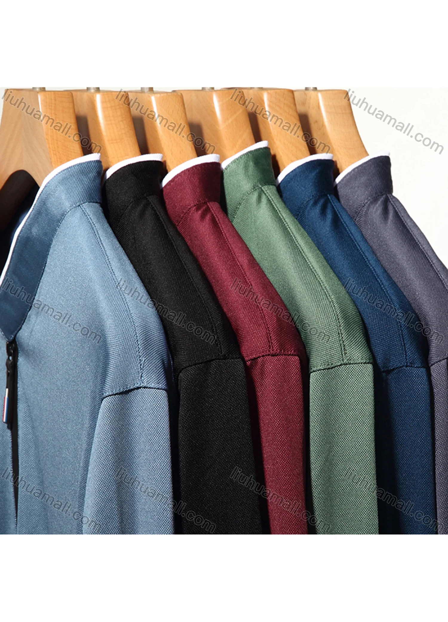 Wholesale Men's Casual Plain Mock Neck Quarter Zip Long Sleeve Henley Shirt 2211# - Liuhuamall