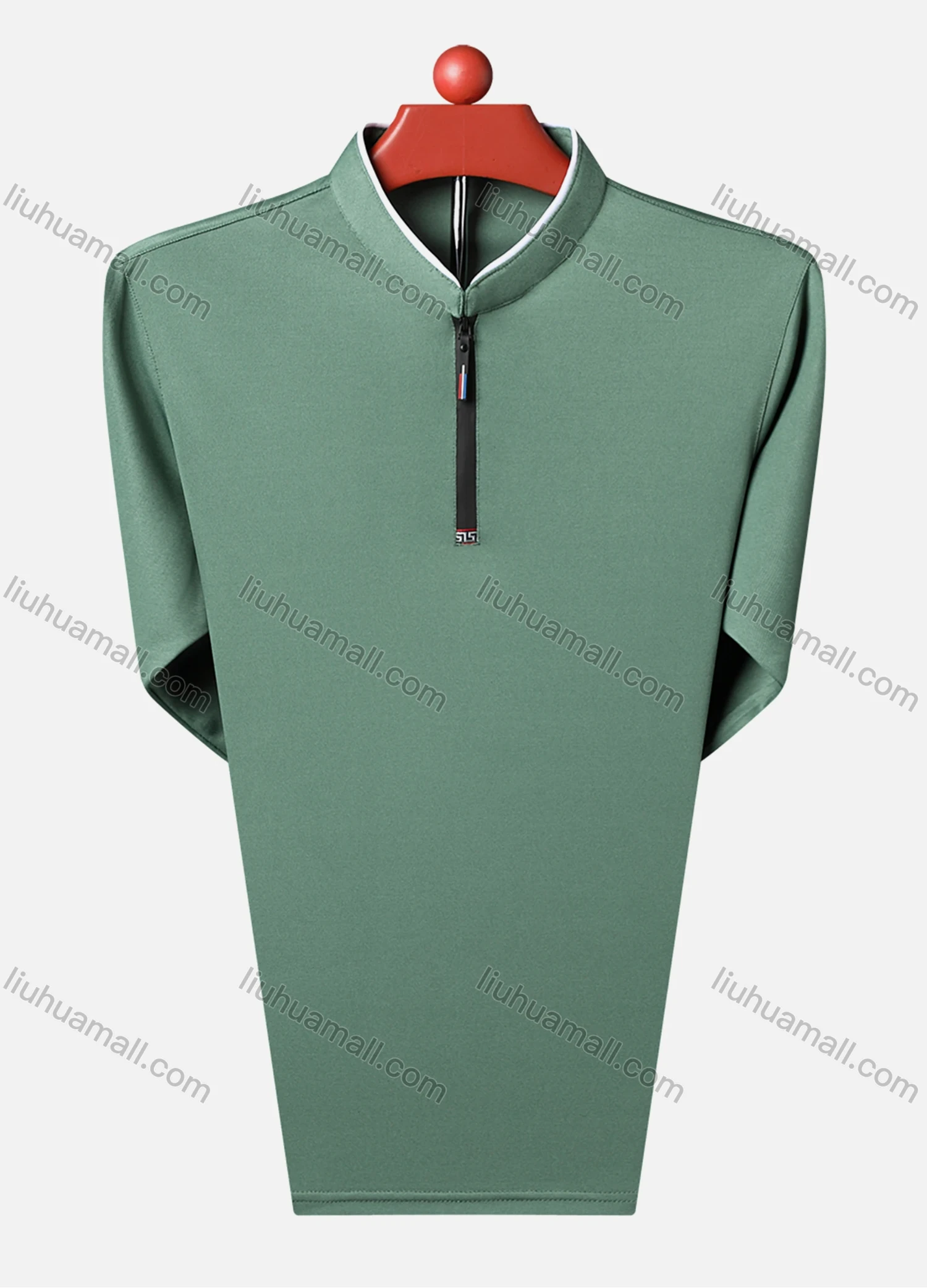 Wholesale Men's Casual Plain Mock Neck Quarter Zip Long Sleeve Henley Shirt 2211# - Liuhuamall