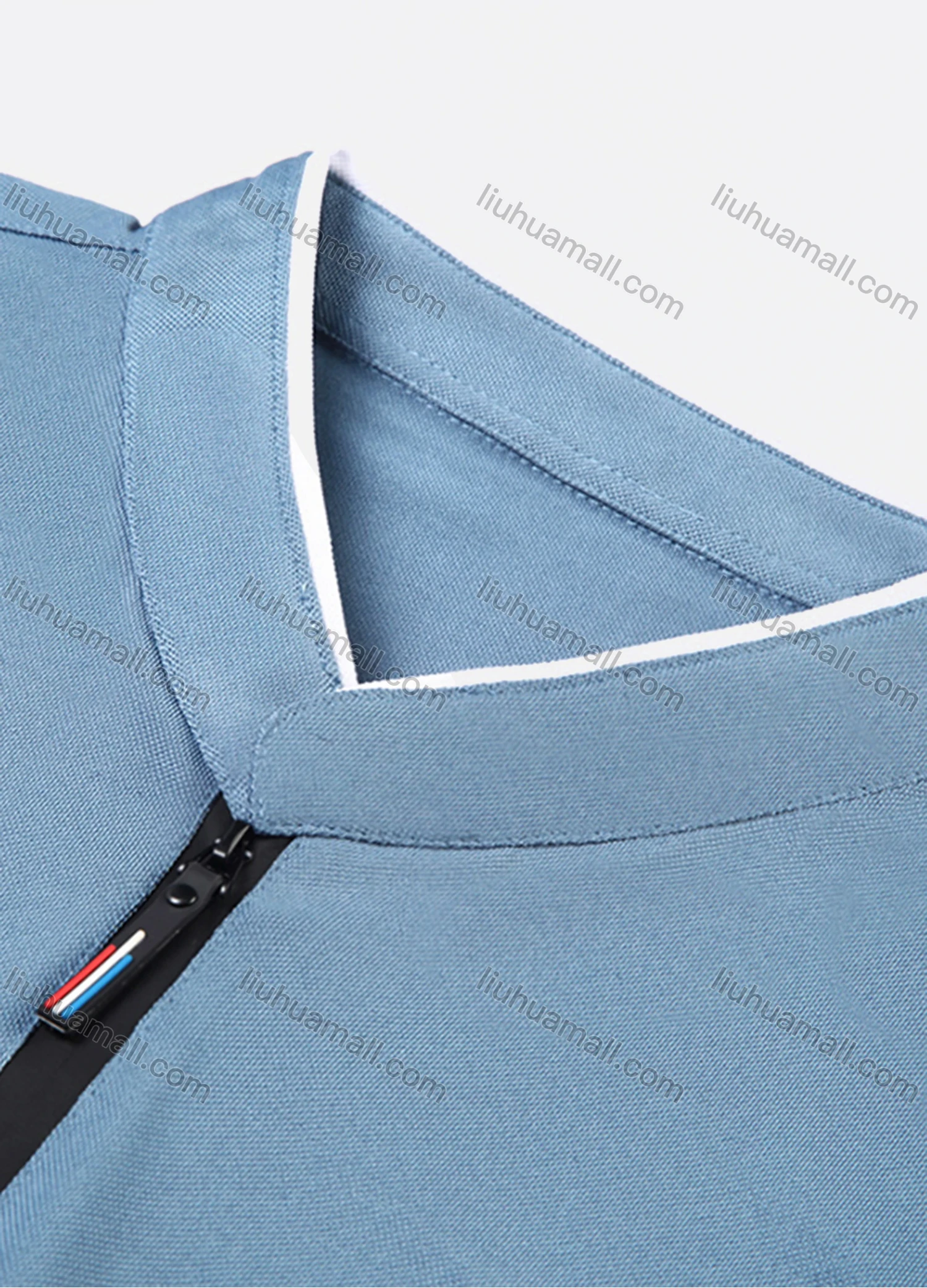 Wholesale Men's Casual Plain Mock Neck Quarter Zip Long Sleeve Henley Shirt 2211# - Liuhuamall