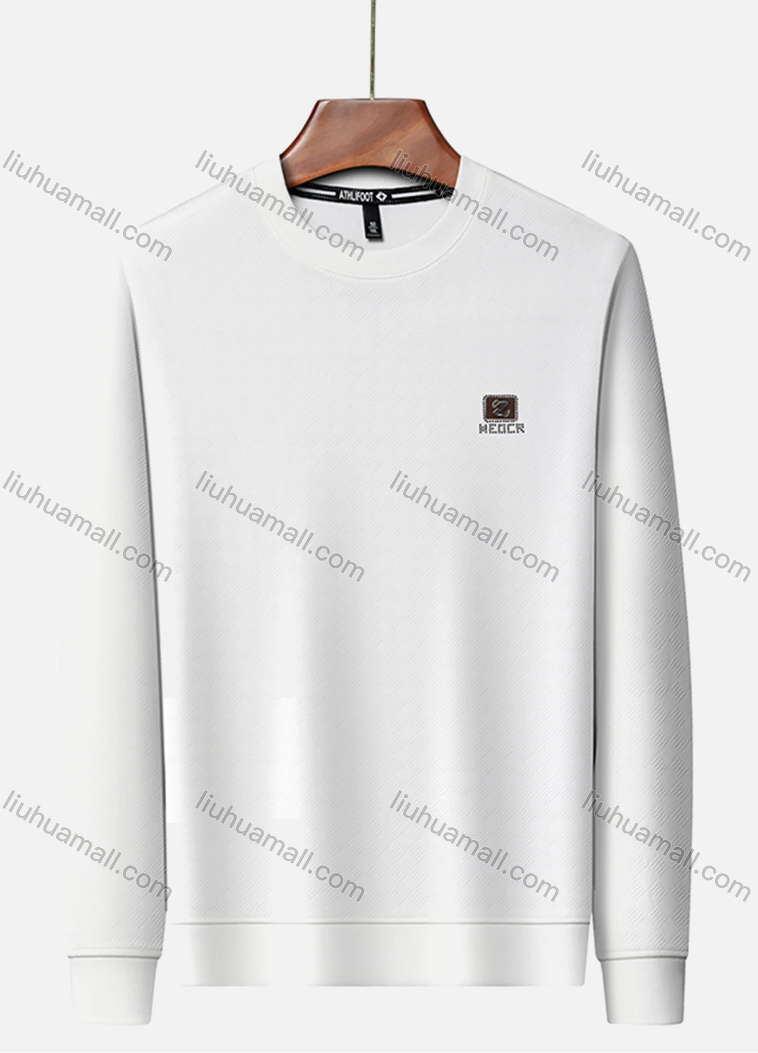 Wholesale Men's Casual Plain Basics Round Neck Long Sleeve Pullover Sweatshirt 2525# - Liuhuamall