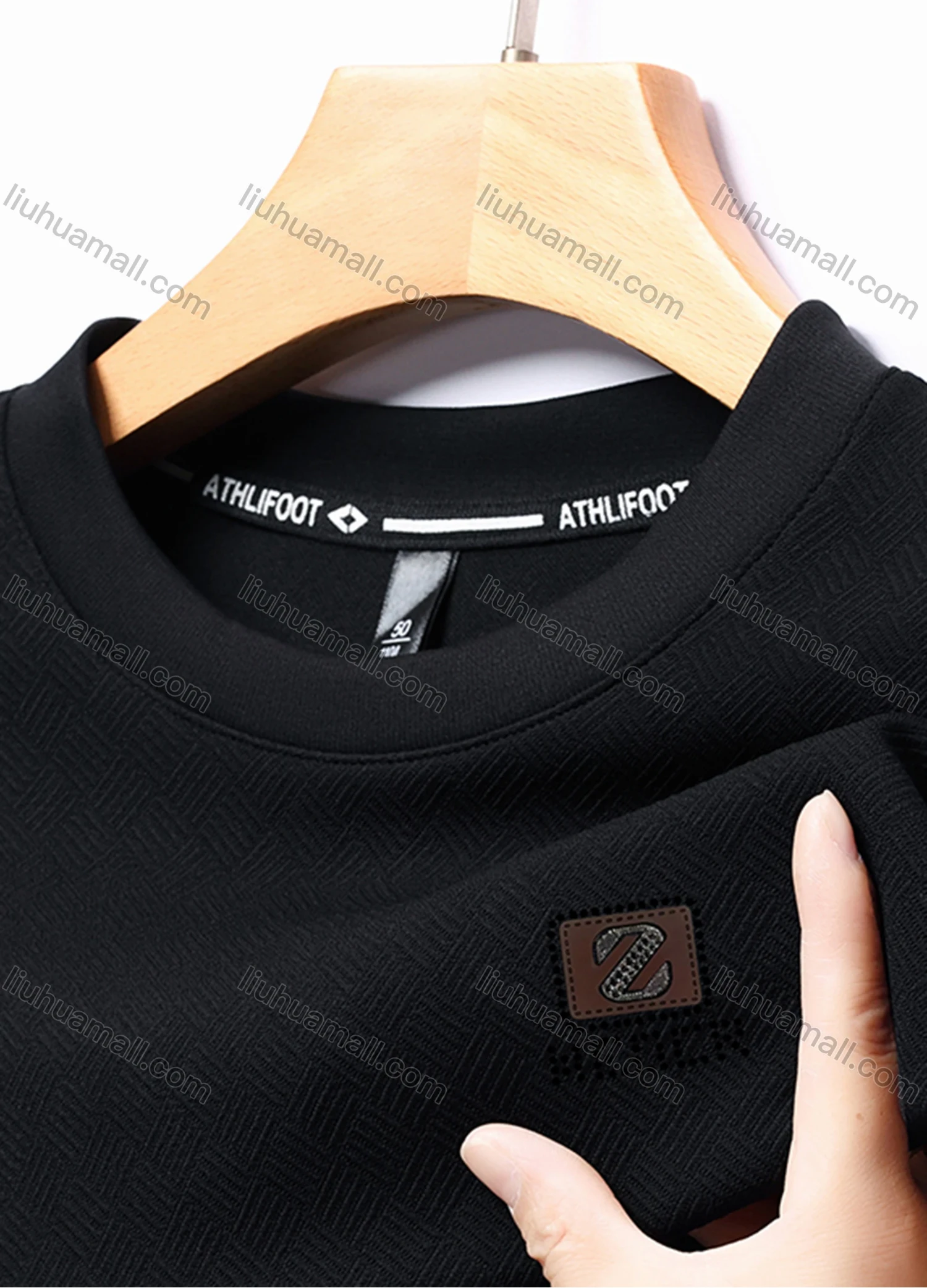Wholesale Men's Casual Plain Basics Round Neck Long Sleeve Pullover Sweatshirt 2525# - Liuhuamall