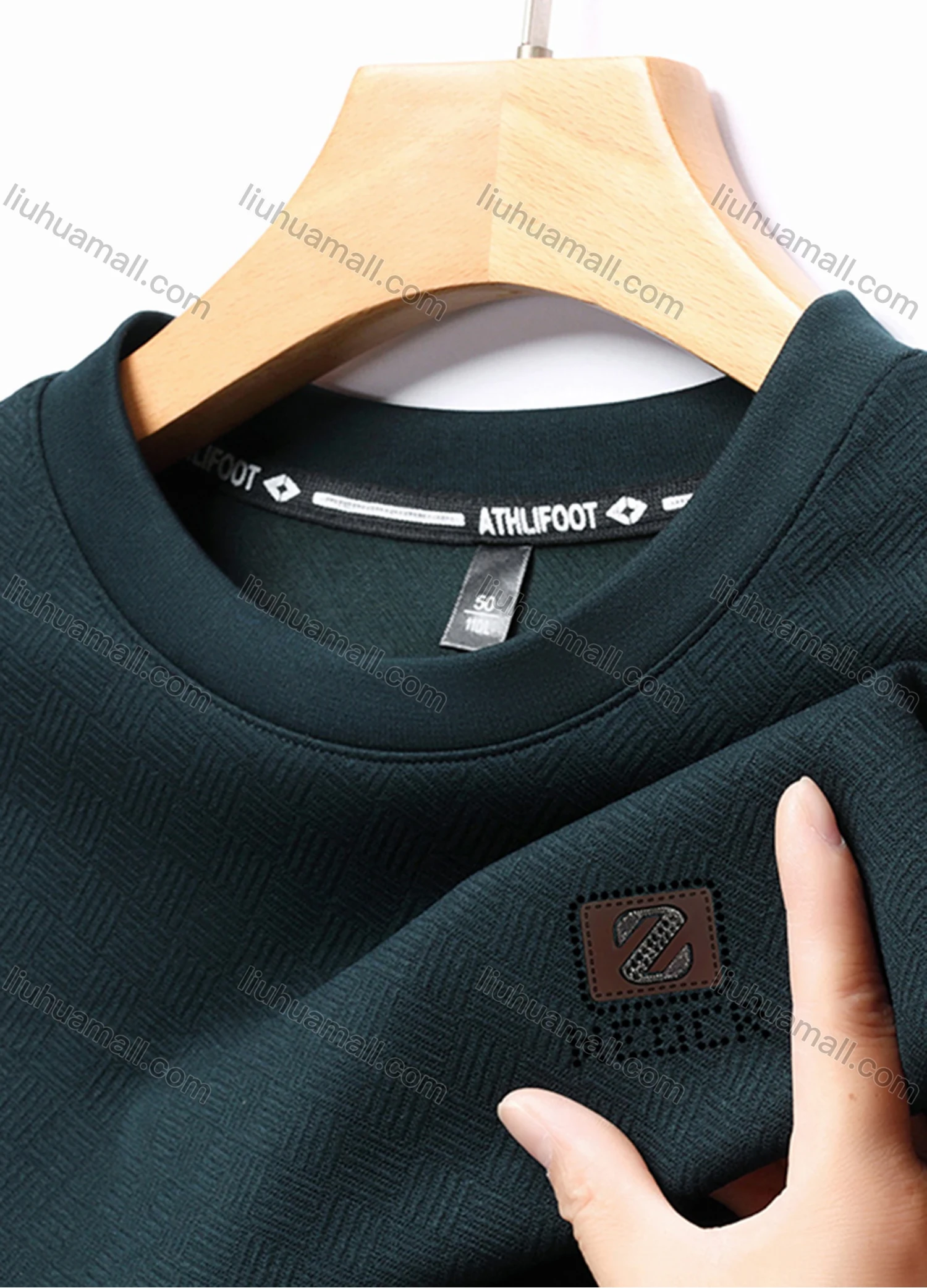 Wholesale Men's Casual Plain Basics Round Neck Long Sleeve Pullover Sweatshirt 2525# - Liuhuamall