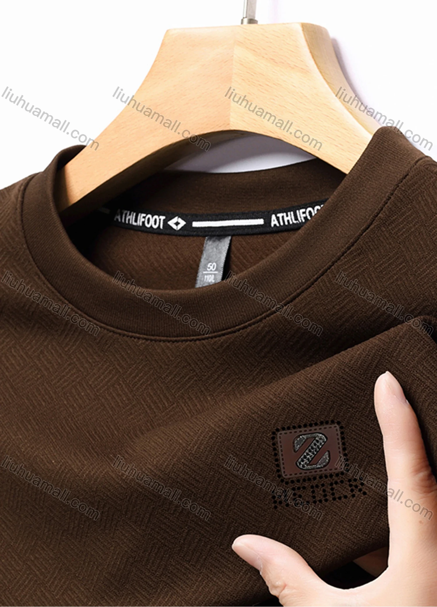 Wholesale Men's Casual Plain Basics Round Neck Long Sleeve Pullover Sweatshirt 2525# - Liuhuamall