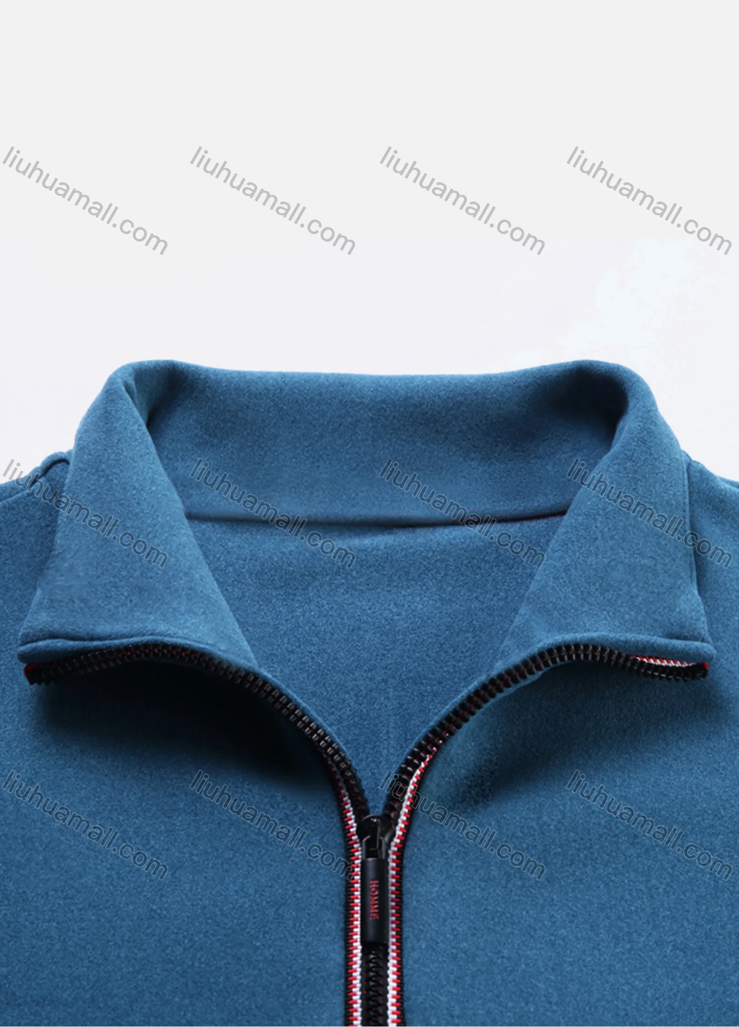 Wholesale Men's Casual Plain Stand Collar Quarter Zip Thermal Lined Long Sleeve Henley Shirt 6806# - Liuhuamall