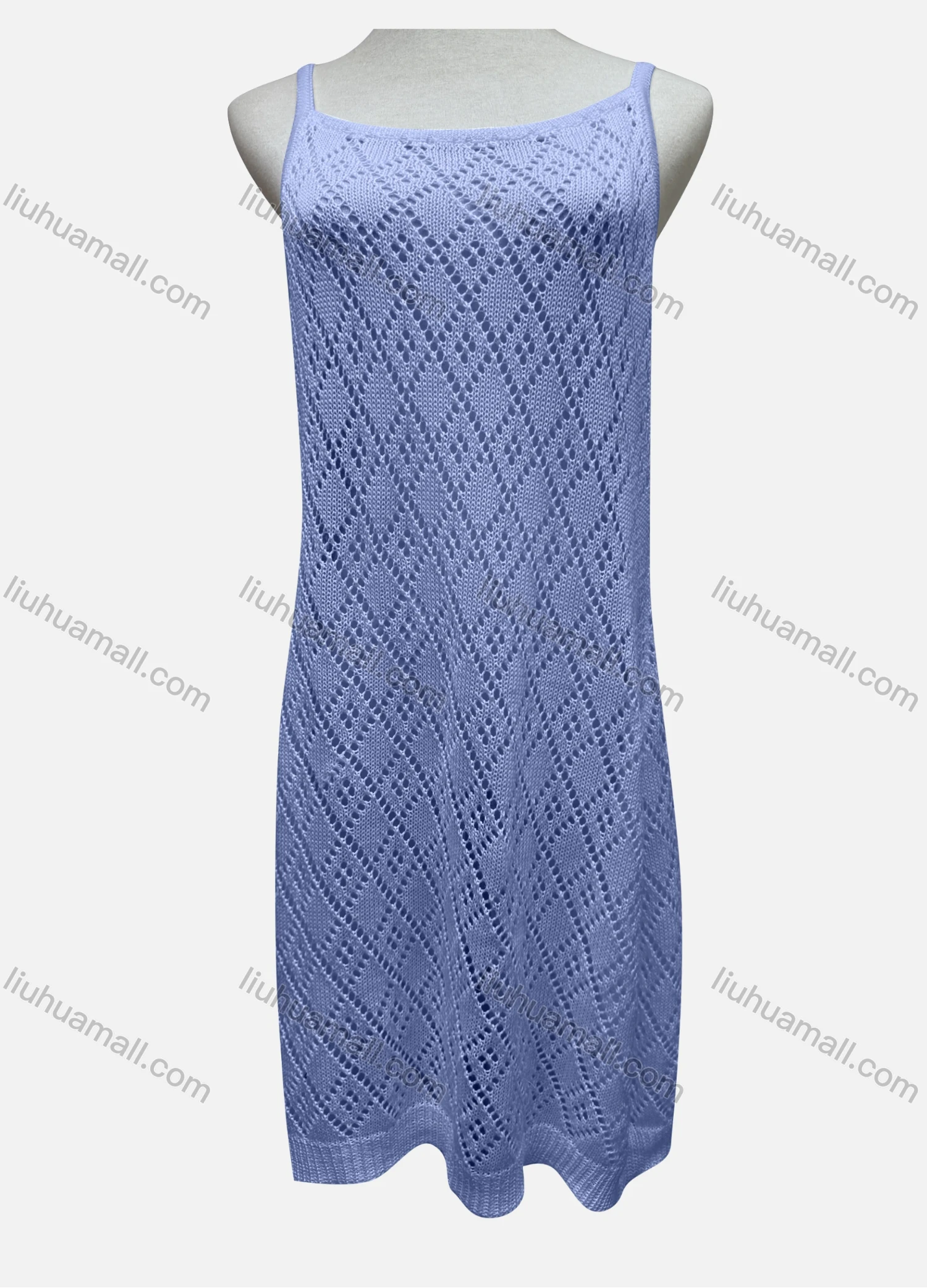 Wholesale Women's Vacation Plain Hollow Out Cover Up Cami Dress 2484# - Liuhuamall