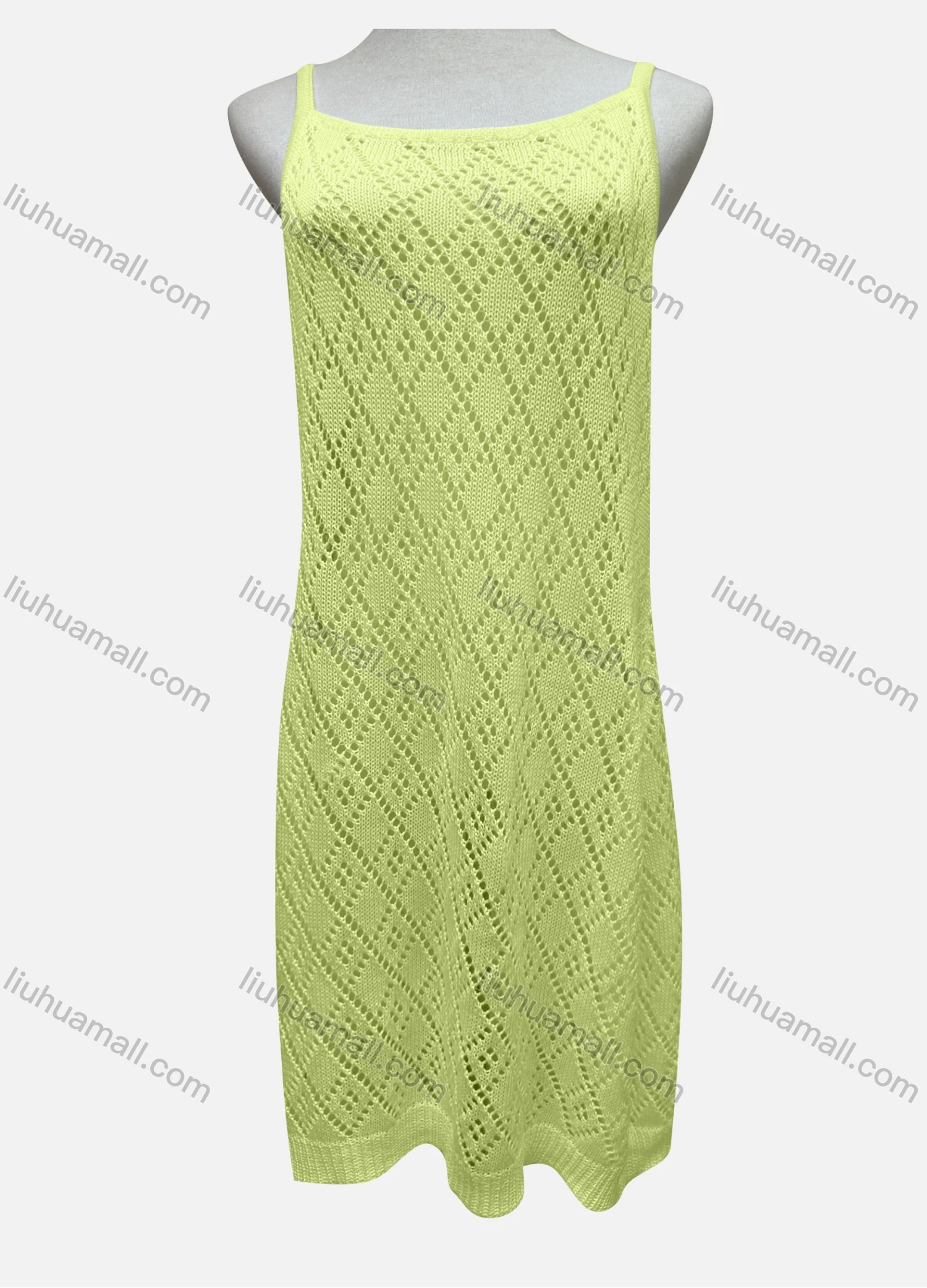 Wholesale Women's Vacation Plain Hollow Out Cover Up Cami Dress 2484# - Liuhuamall