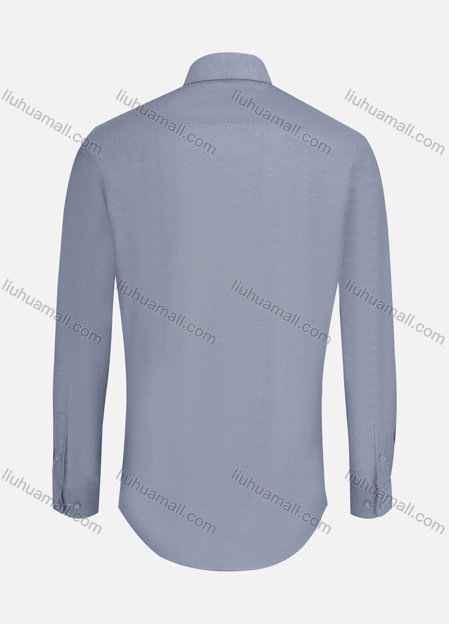 Wholesale Men's Business Collared Plain Button Down Long Sleeve Curved Hem Shirt 150-9# - Liuhuamall