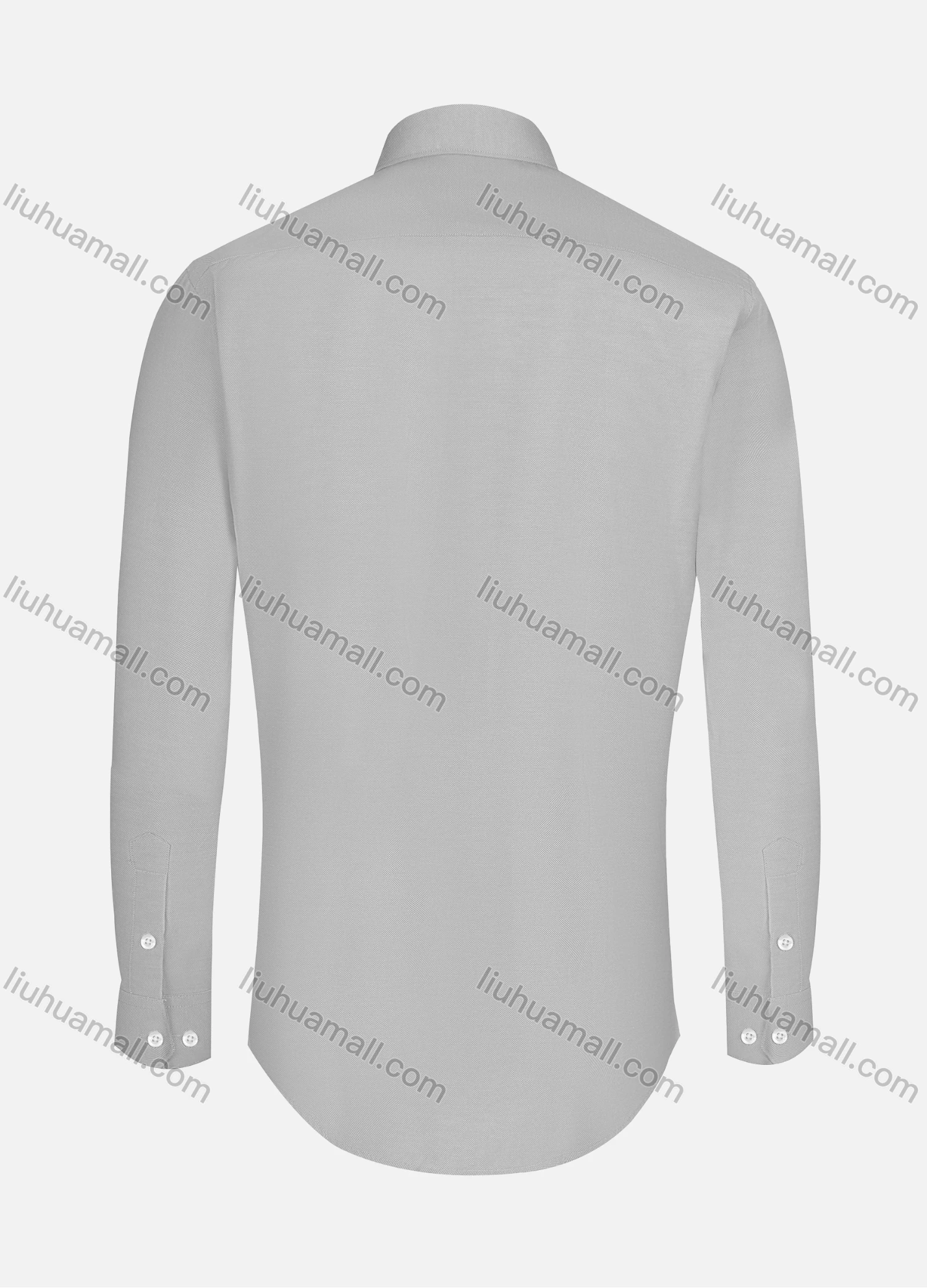 Wholesale Men's Business Collared Plain Button Down Long Sleeve Curved Hem Shirt 150-26# - Liuhuamall