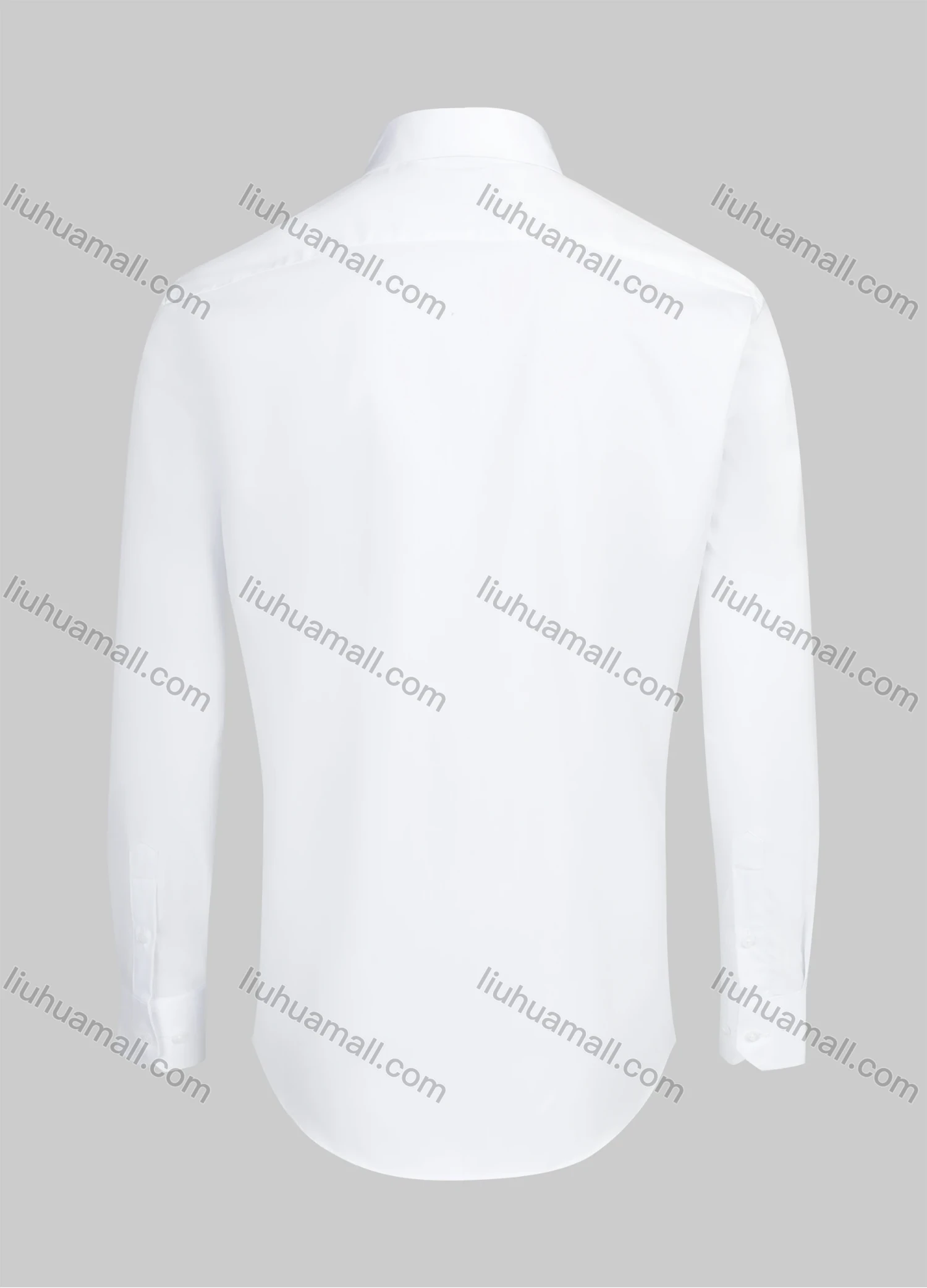 Wholesale Men's Formal Collared Plain Button Down Long Sleeve Curved Hem Shirt 718-6# - Liuhuamall