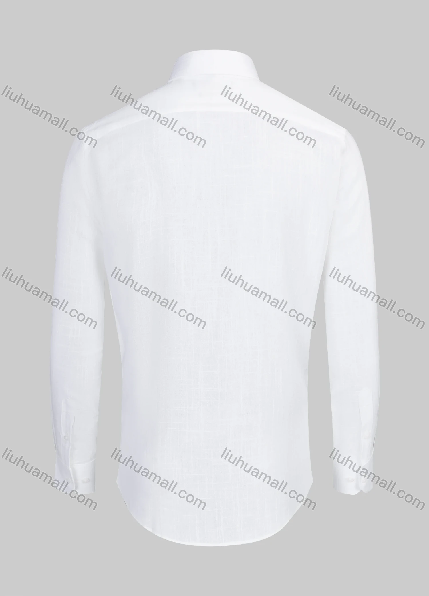 Wholesale Men's Formal Collared Plain Button Down Long Sleeve Curved Hem Shirt 771-1# - Liuhuamall