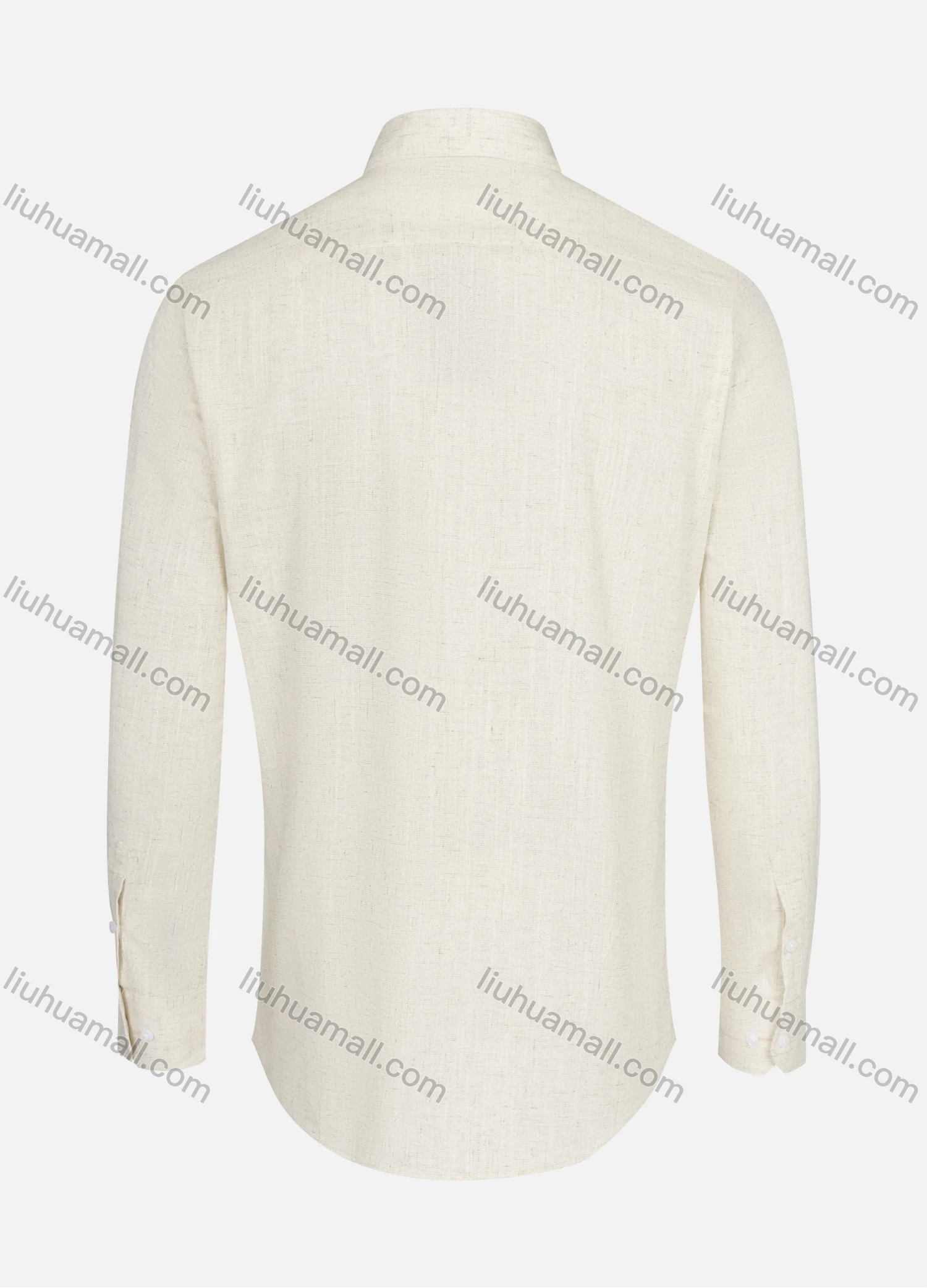 Wholesale Men's Business Collared Plain Button Down Long Sleeve Curved Hem Shirt 771-3# - Liuhuamall