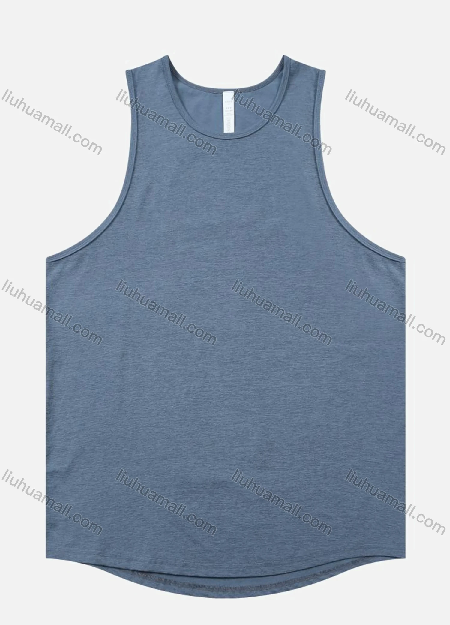 Wholesale Men's Athletic Plain Round Neck Curved Hem Workout Tank Tops V001# - Liuhuamall