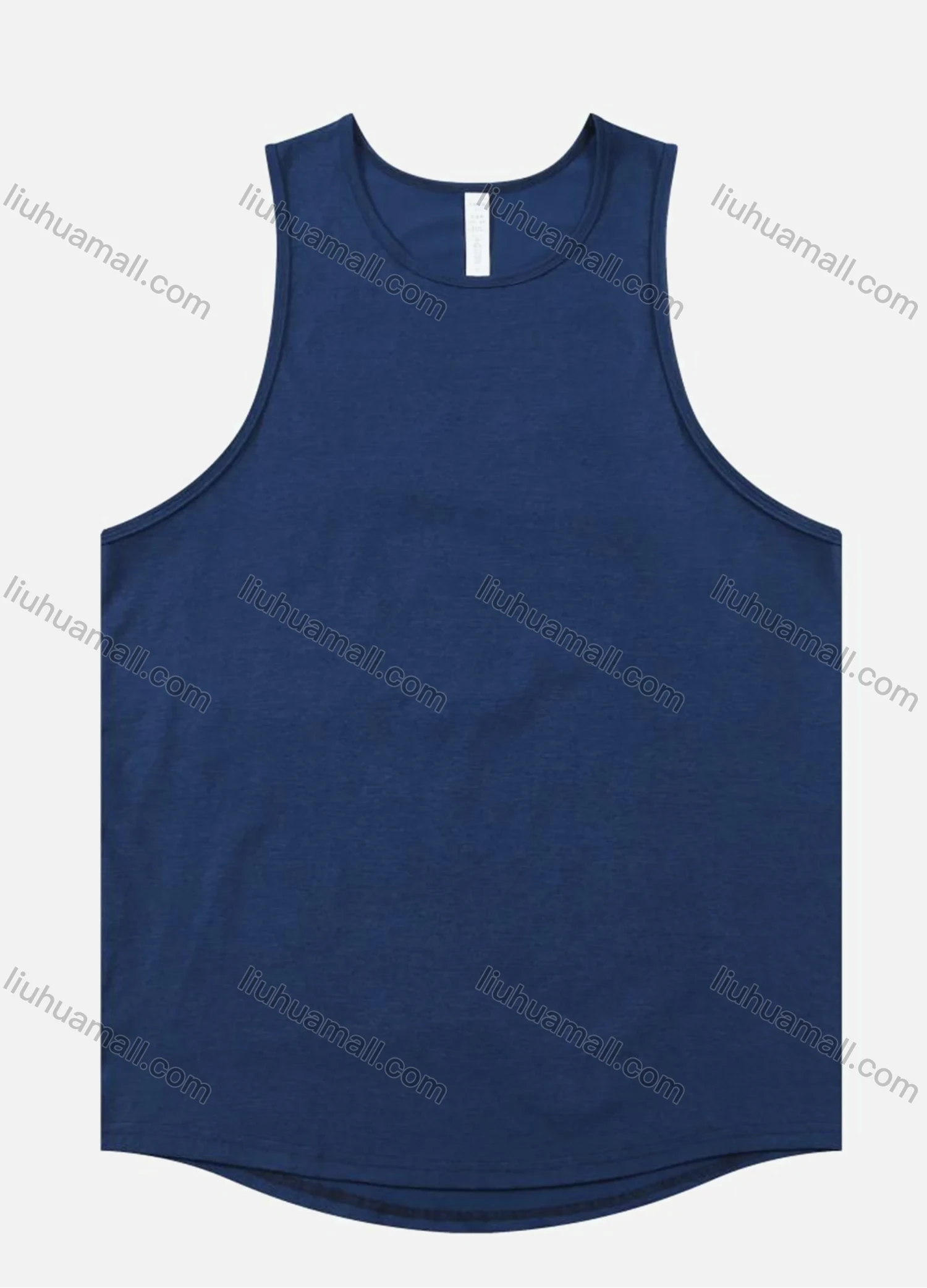Wholesale Men's Athletic Plain Round Neck Curved Hem Workout Tank Tops V001# - Liuhuamall