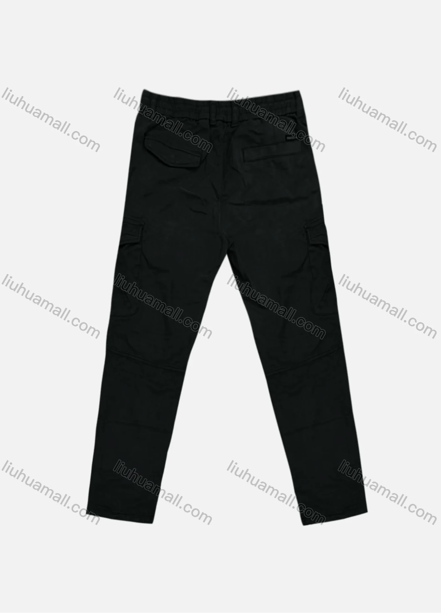 Wholesale Men's Casual Plain Flap Pockets Elastic Waist Cargo Pant 7606# - Liuhuamall