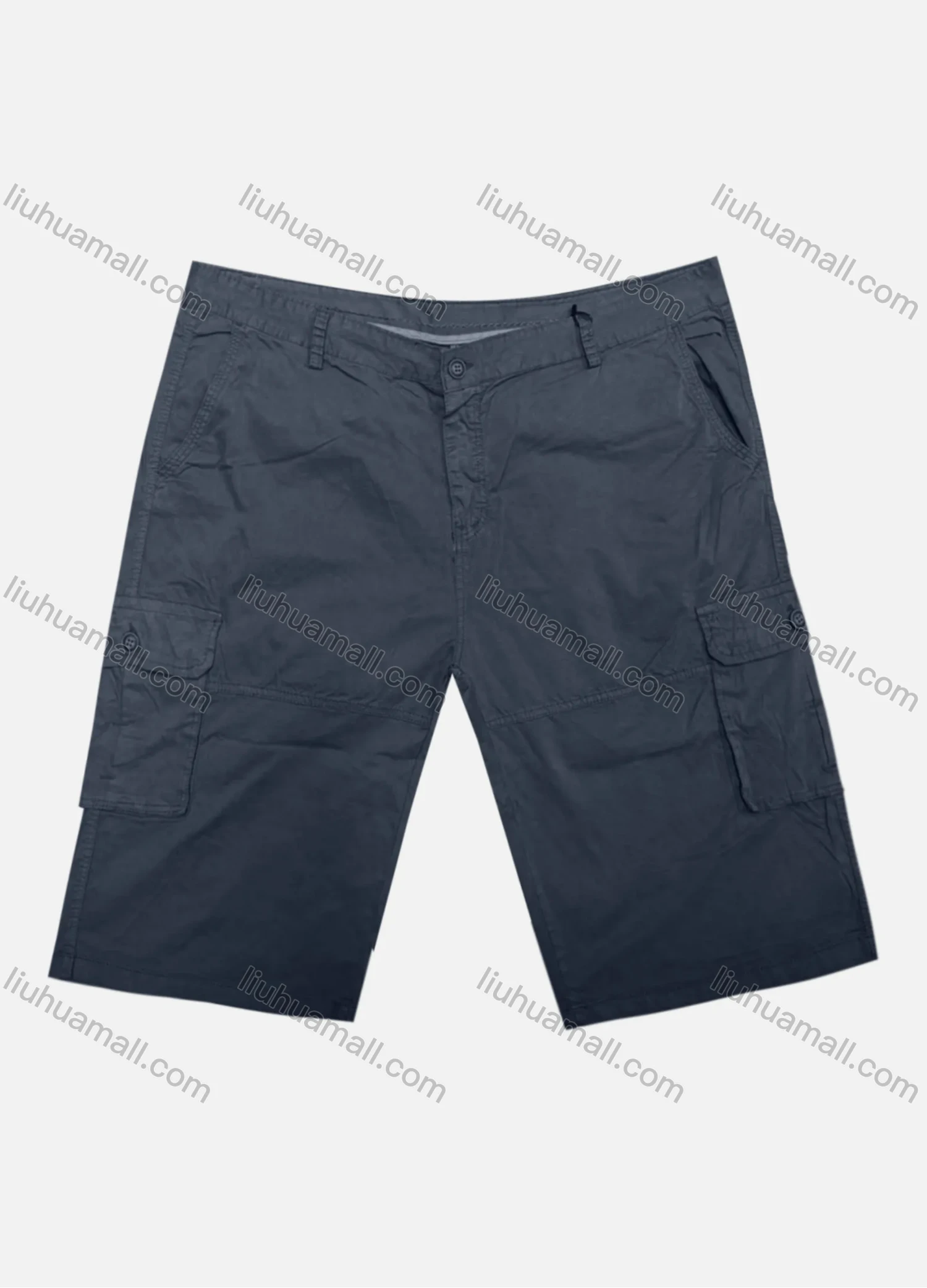 Wholesale Men's Casual Plain Flap Pockets Cargo Shorts HK-66# - Liuhuamall