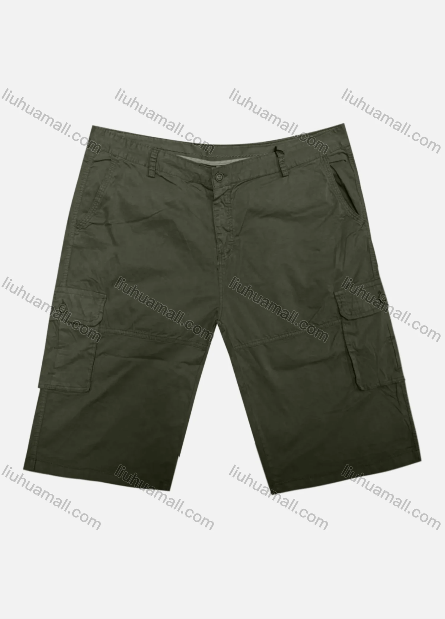 Wholesale Men's Casual Plain Flap Pockets Cargo Shorts HK-66# - Liuhuamall