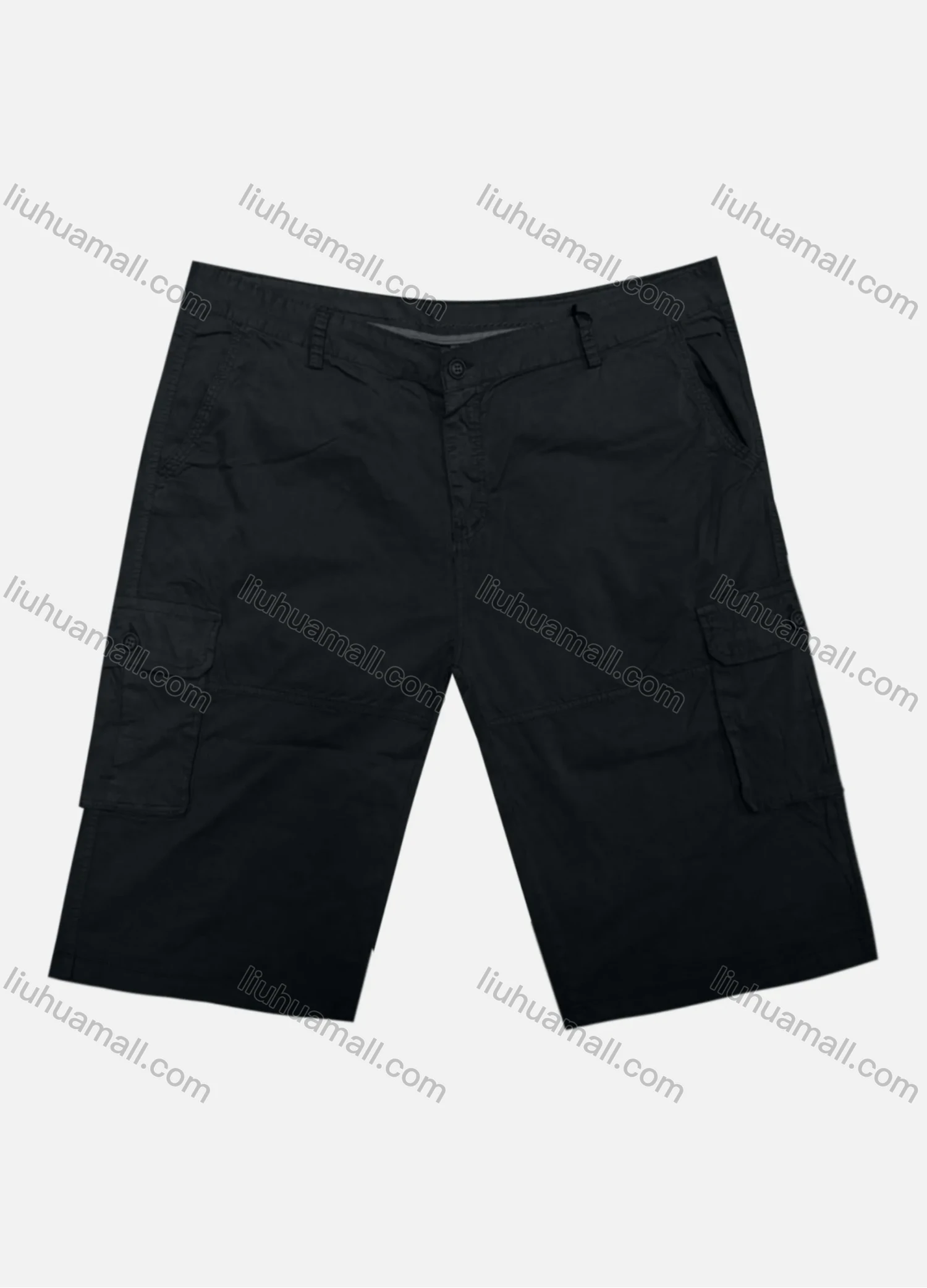 Wholesale Men's Casual Plain Flap Pockets Cargo Shorts HK-66# - Liuhuamall