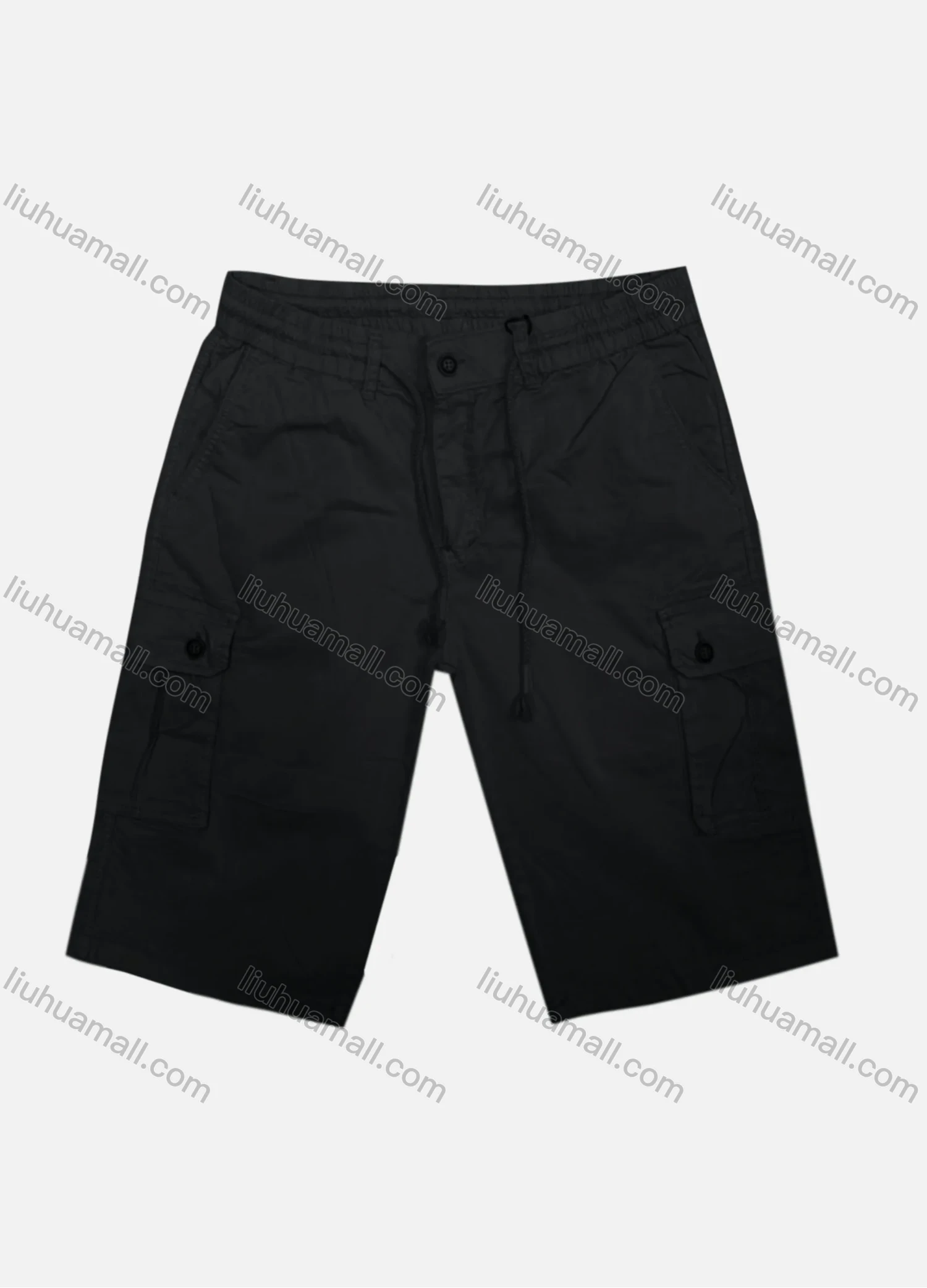 Wholesale Men's Casual Plain Flap Pockets Drawstring Cargo Shorts HK-67# - Liuhuamall