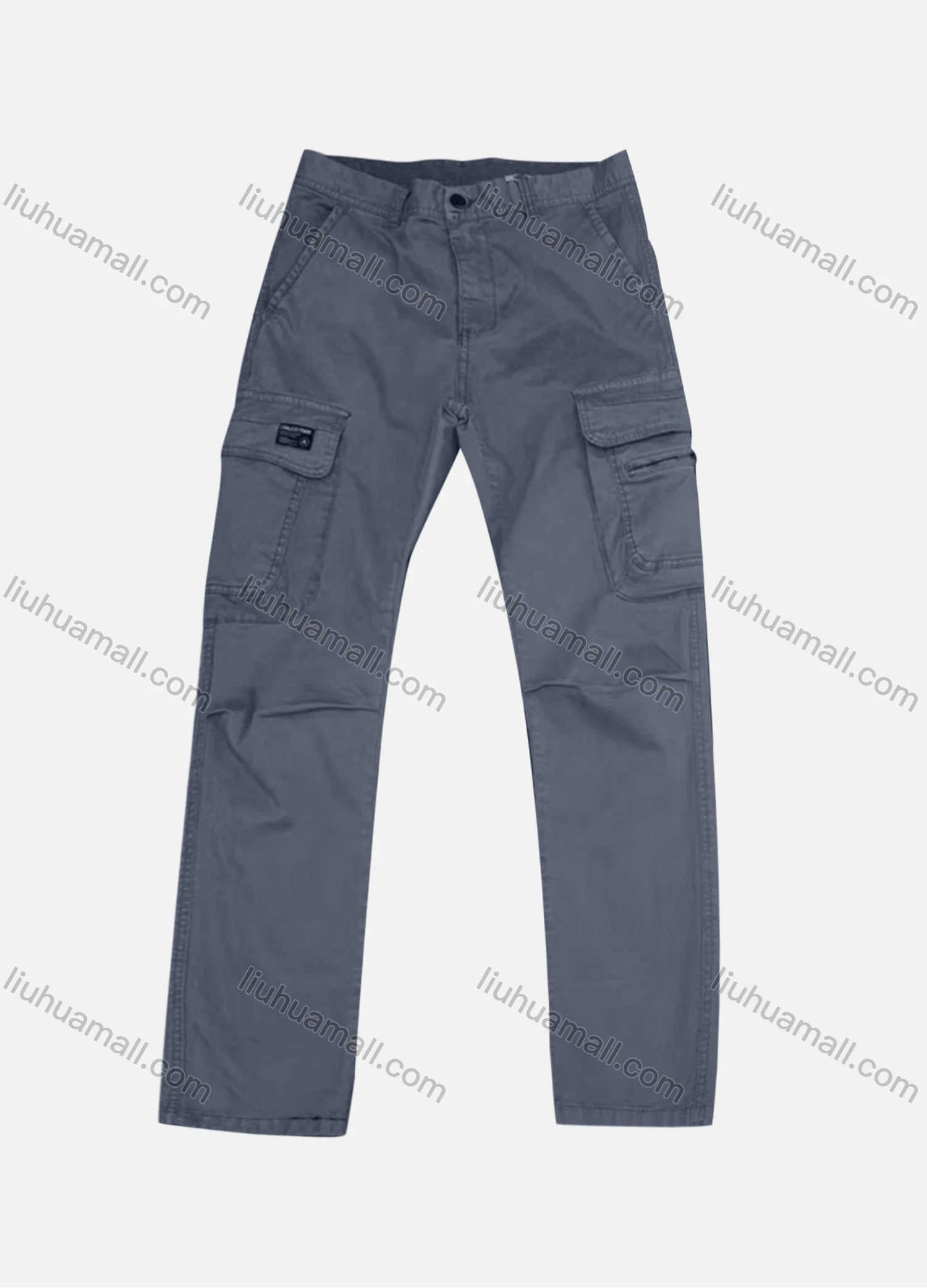 Wholesale Men's Casual Plain Flap Pockets Zip Decor Pleated Cargo Pant AK7382# - Liuhuamall