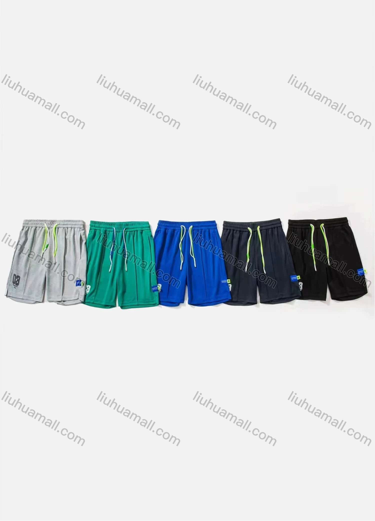 Wholesale Men's Casual Letter Patch Pocket Drawstring Elastic Waist Shorts 71003# - Liuhuamall