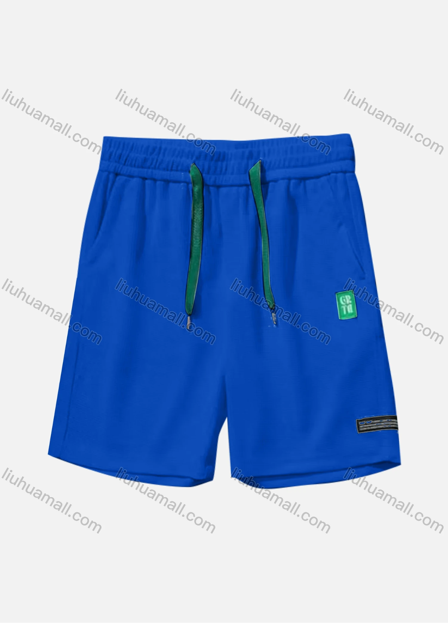 Wholesale Men's Casual Plain Patch Pocket Drawstring Elastic Waist Shorts 71002# - Liuhuamall