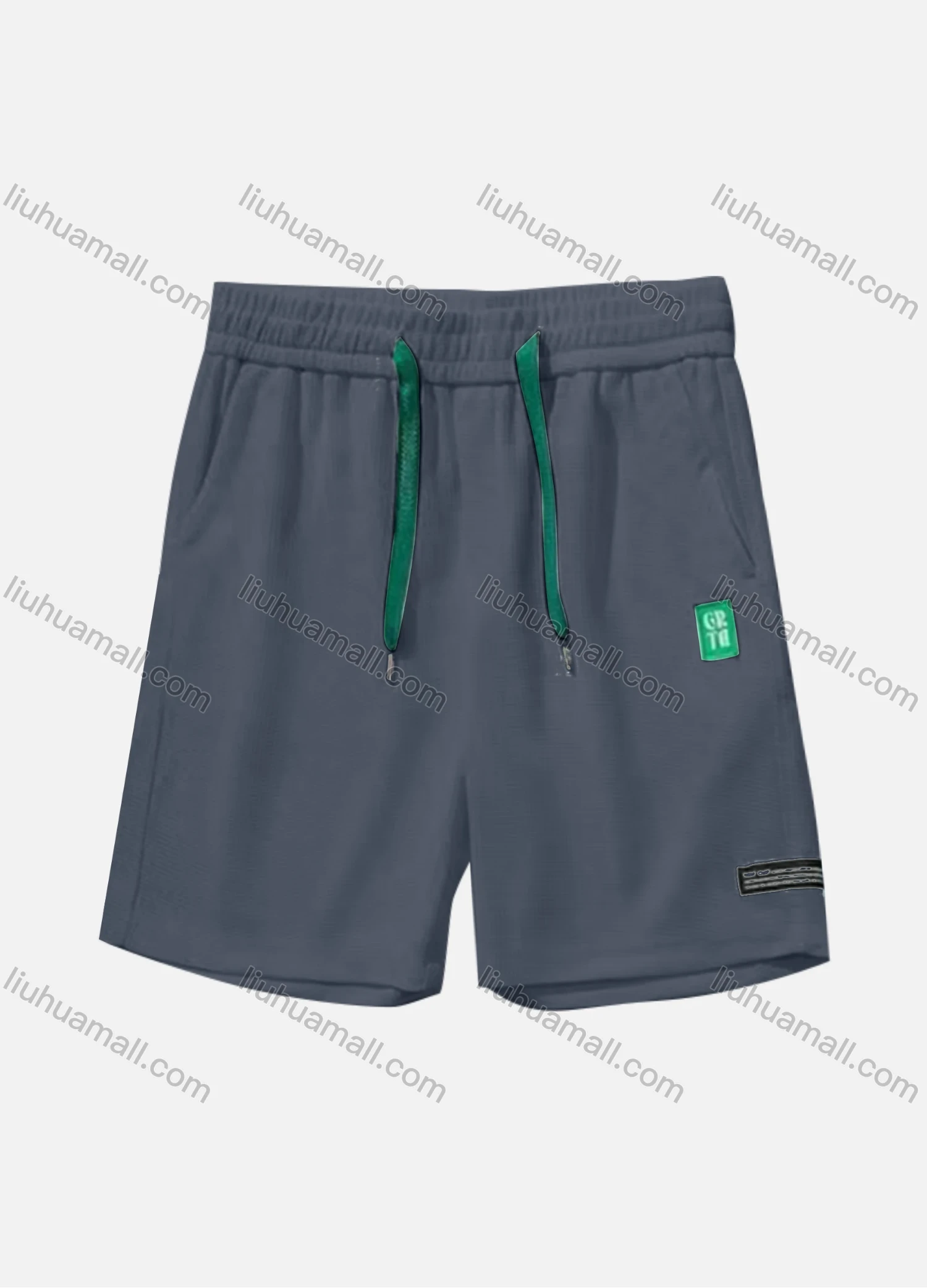 Wholesale Men's Casual Plain Patch Pocket Drawstring Elastic Waist Shorts 71002# - Liuhuamall