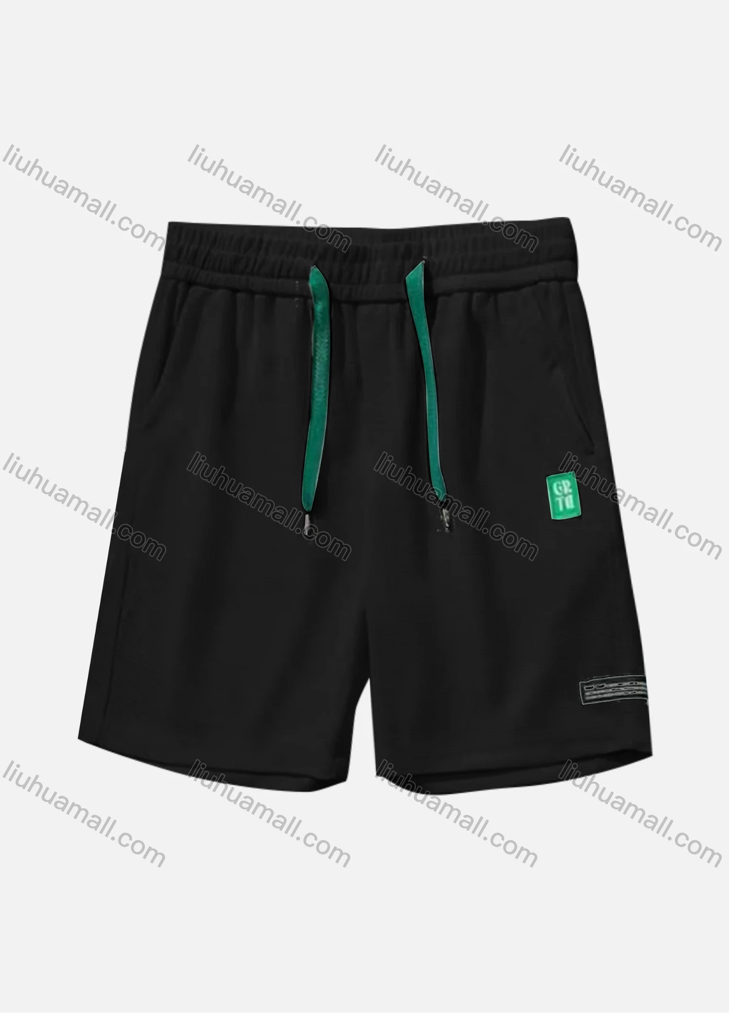 Wholesale Men's Casual Plain Patch Pocket Drawstring Elastic Waist Shorts 71002# - Liuhuamall