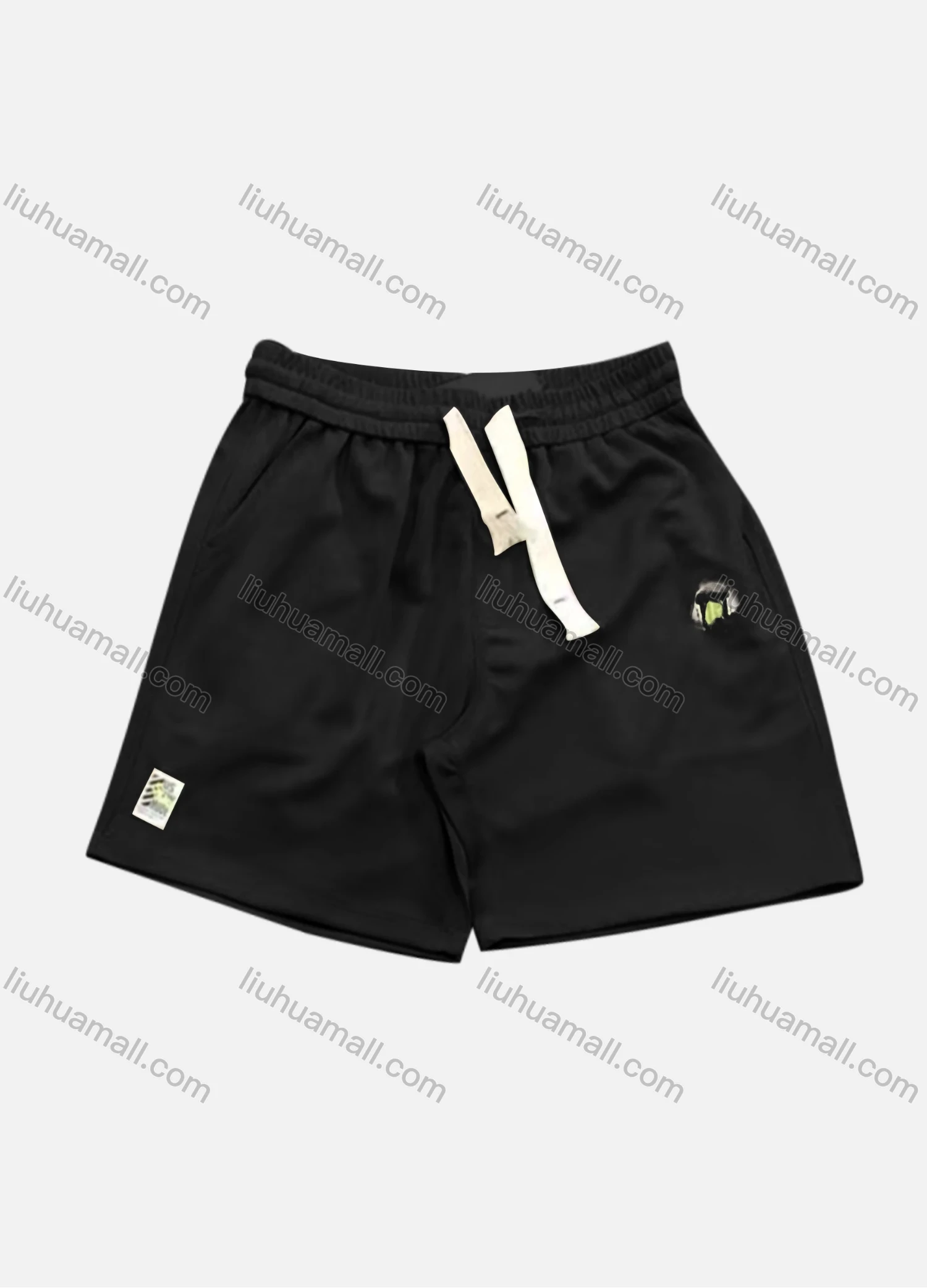 Wholesale Men's Casual Plain Patch Pocket Drawstring Elastic Waist Shorts 71008# - Liuhuamall