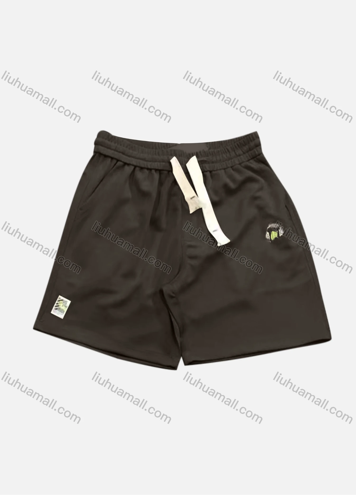 Wholesale Men's Casual Plain Patch Pocket Drawstring Elastic Waist Shorts 71008# - Liuhuamall