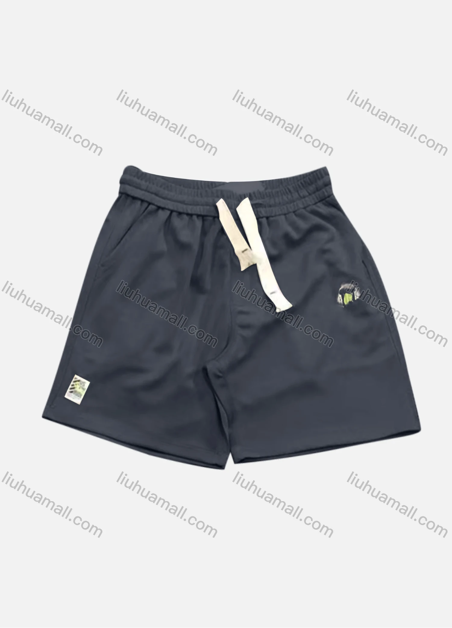 Wholesale Men's Casual Plain Patch Pocket Drawstring Elastic Waist Shorts 71008# - Liuhuamall