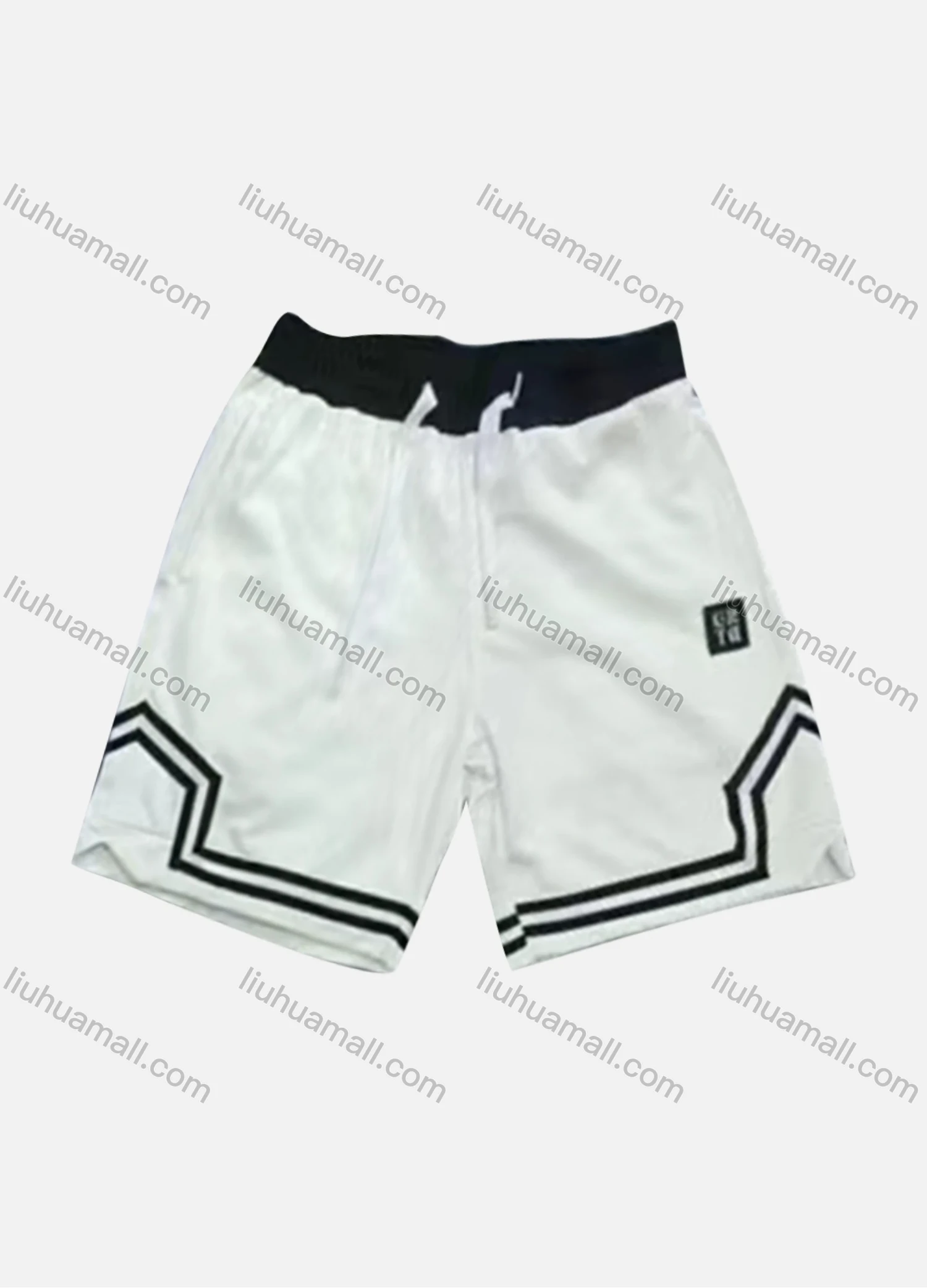 Wholesale Men's Casual Plain Contrast Patch Pocket Striped Trim Drawstring Elastic Waist Shorts 71004# - Liuhuamall