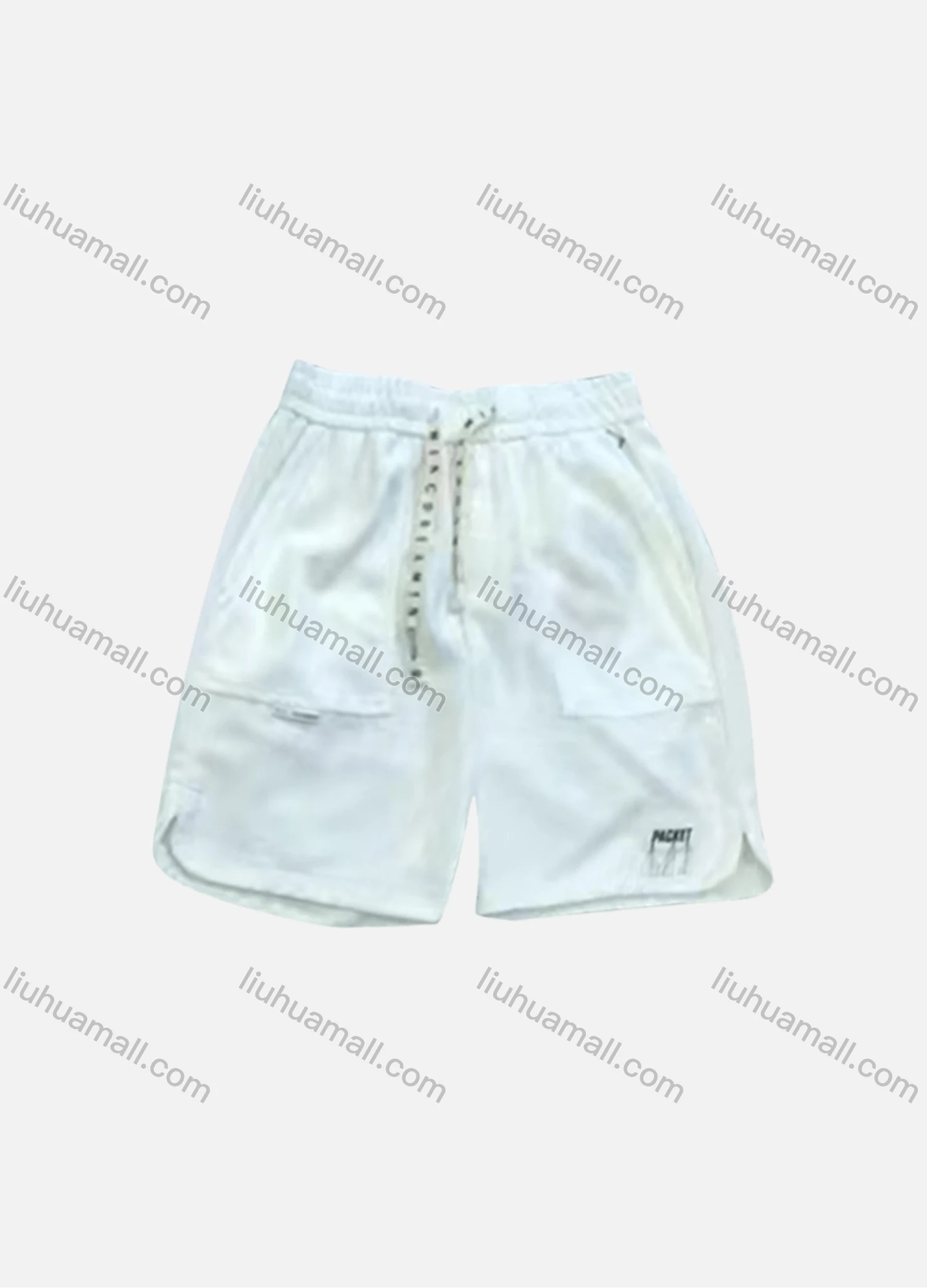 Wholesale Men's Casual Plain Patch Pocket Drawstring Elastic Waist Shorts 71001# - Liuhuamall