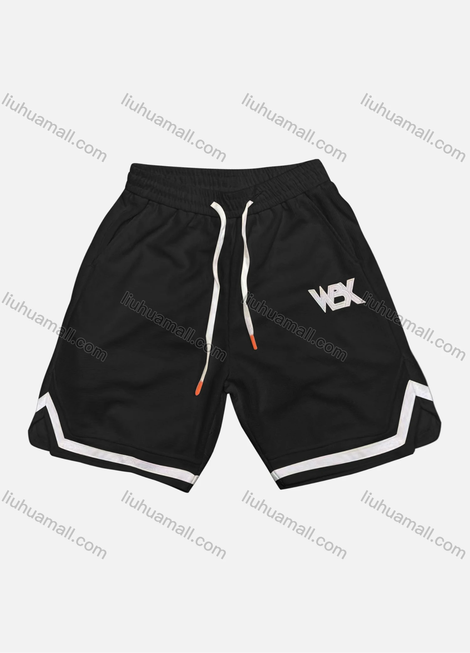 Wholesale Men's Casual Plain Patch Pocket Striped Trim Drawstring Elastic Waist Shorts 71101# - Liuhuamall