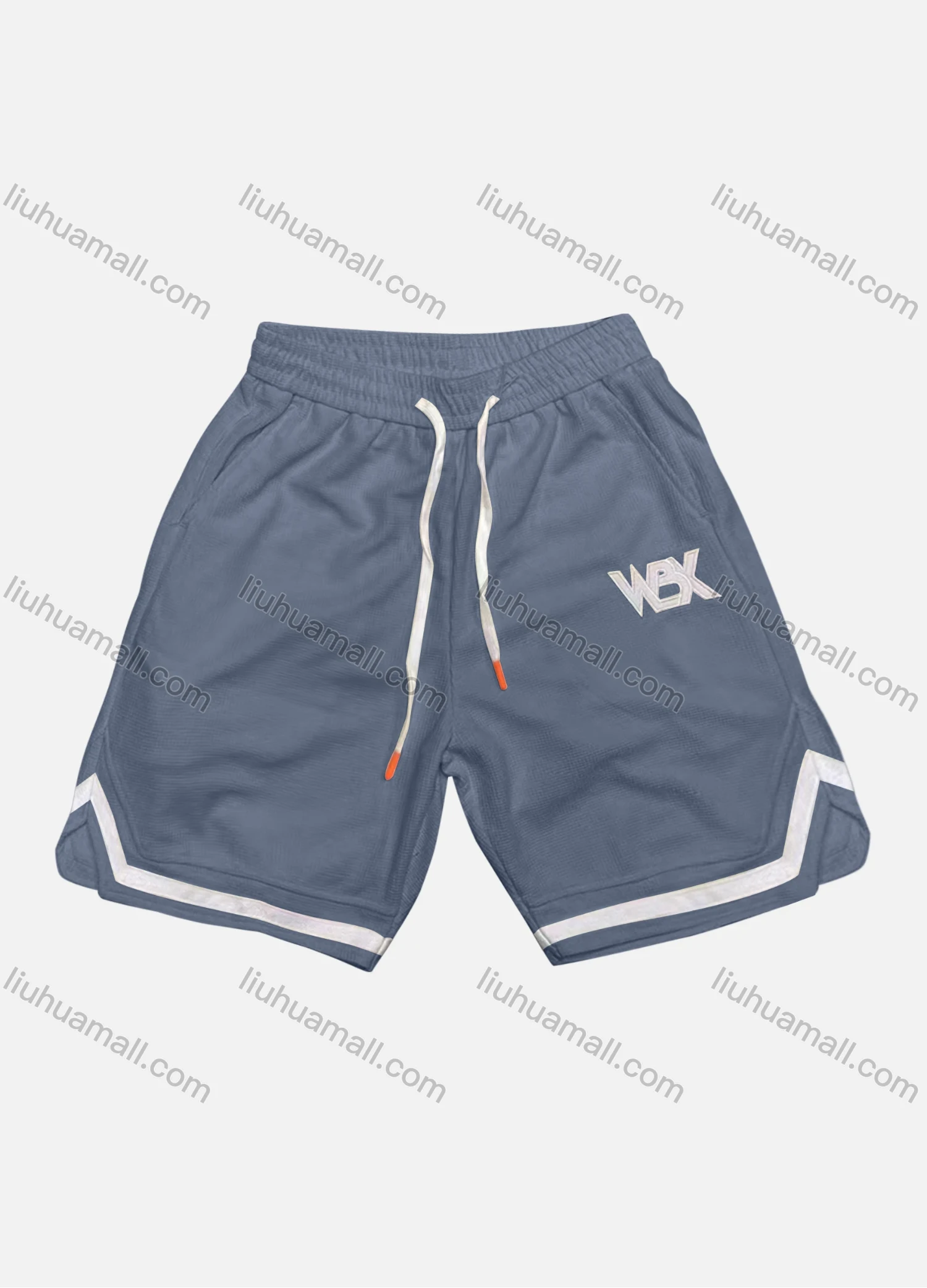 Wholesale Men's Casual Plain Patch Pocket Striped Trim Drawstring Elastic Waist Shorts 71101# - Liuhuamall