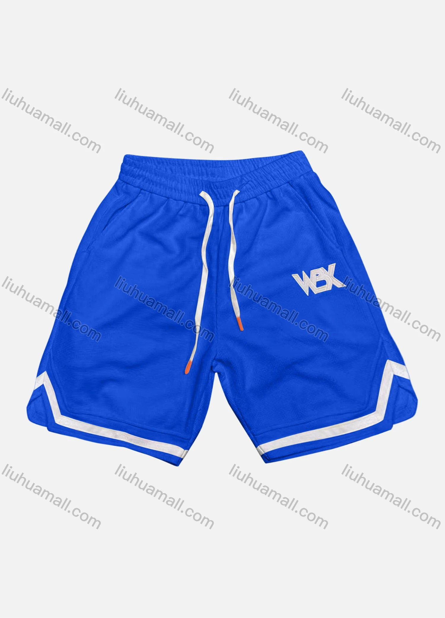 Wholesale Men's Casual Plain Patch Pocket Striped Trim Drawstring Elastic Waist Shorts 71101# - Liuhuamall