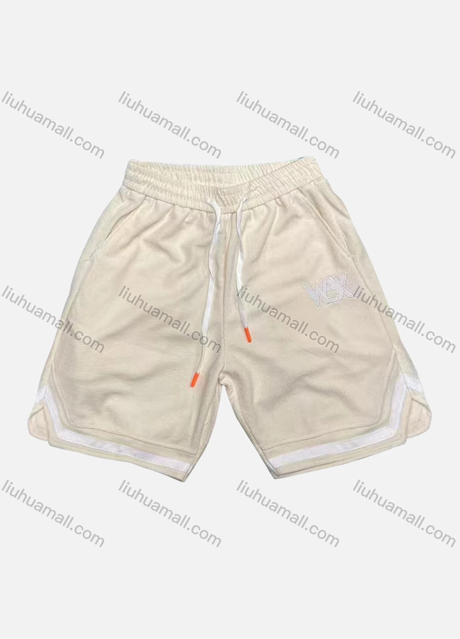 Wholesale Men's Casual Plain Patch Pocket Striped Trim Drawstring Elastic Waist Shorts 71101# - Liuhuamall